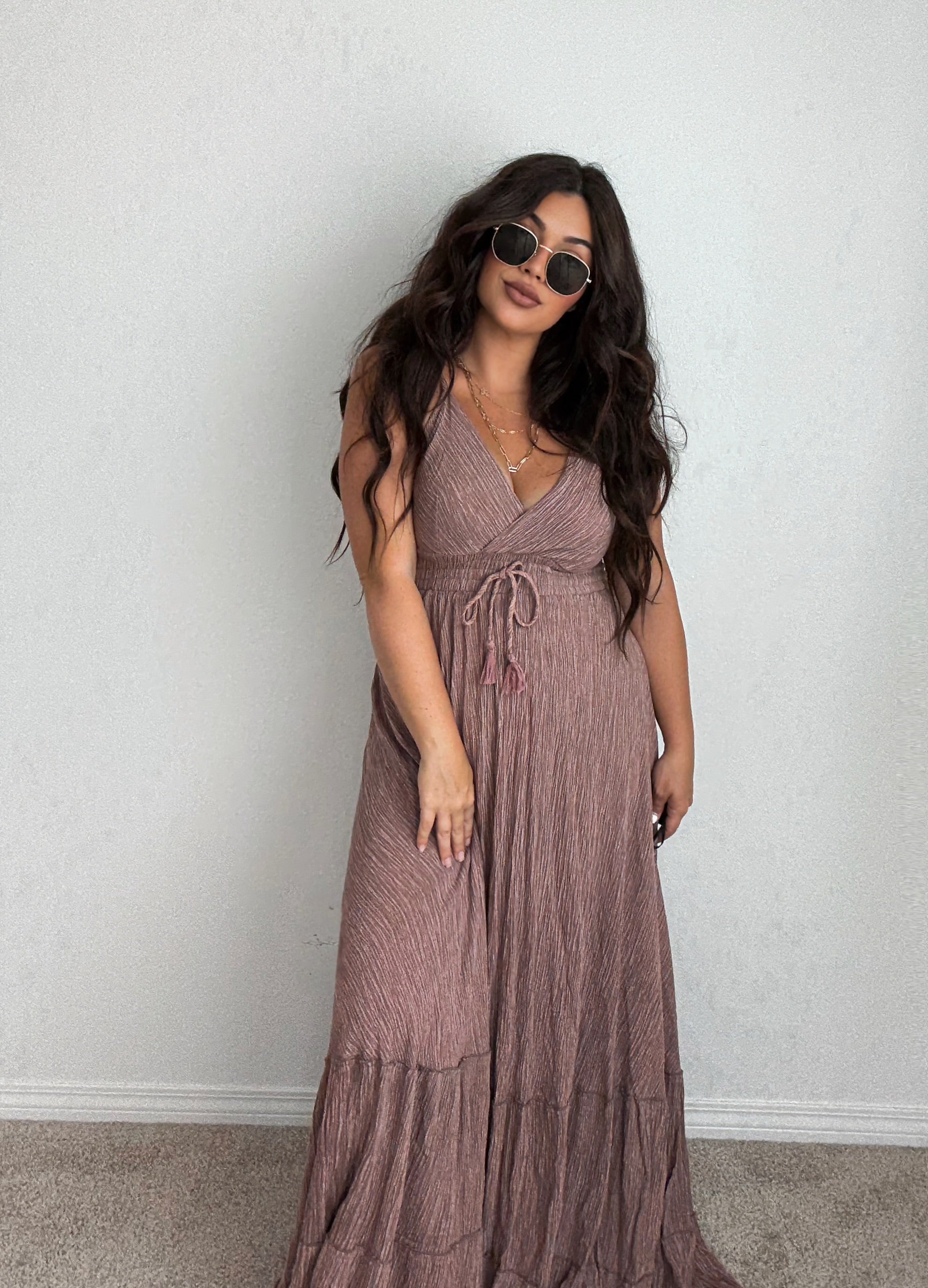 “Athens” Solid Boho ONE-SIZE Dress