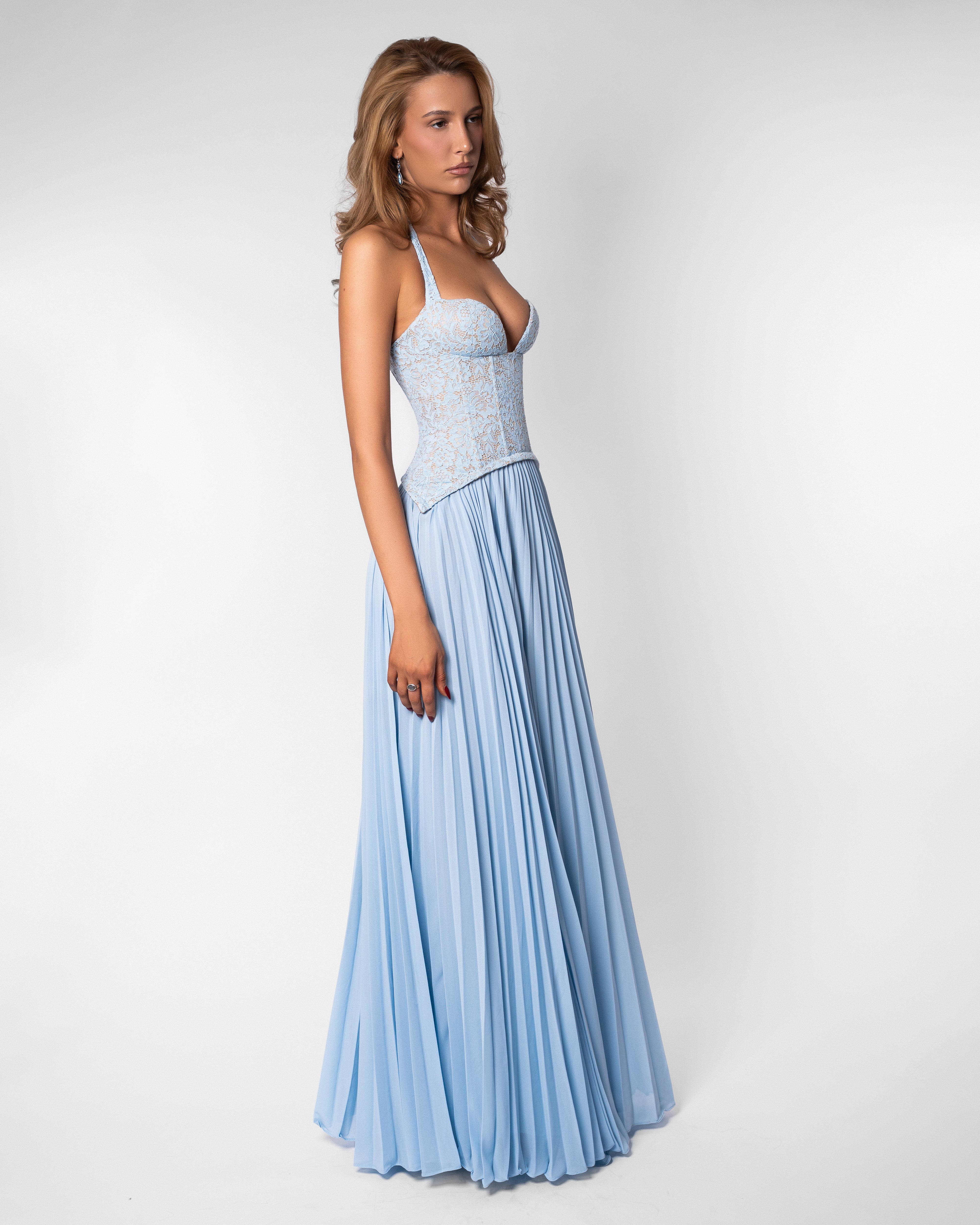 Bridget blue Emerald Corset Maxi dress