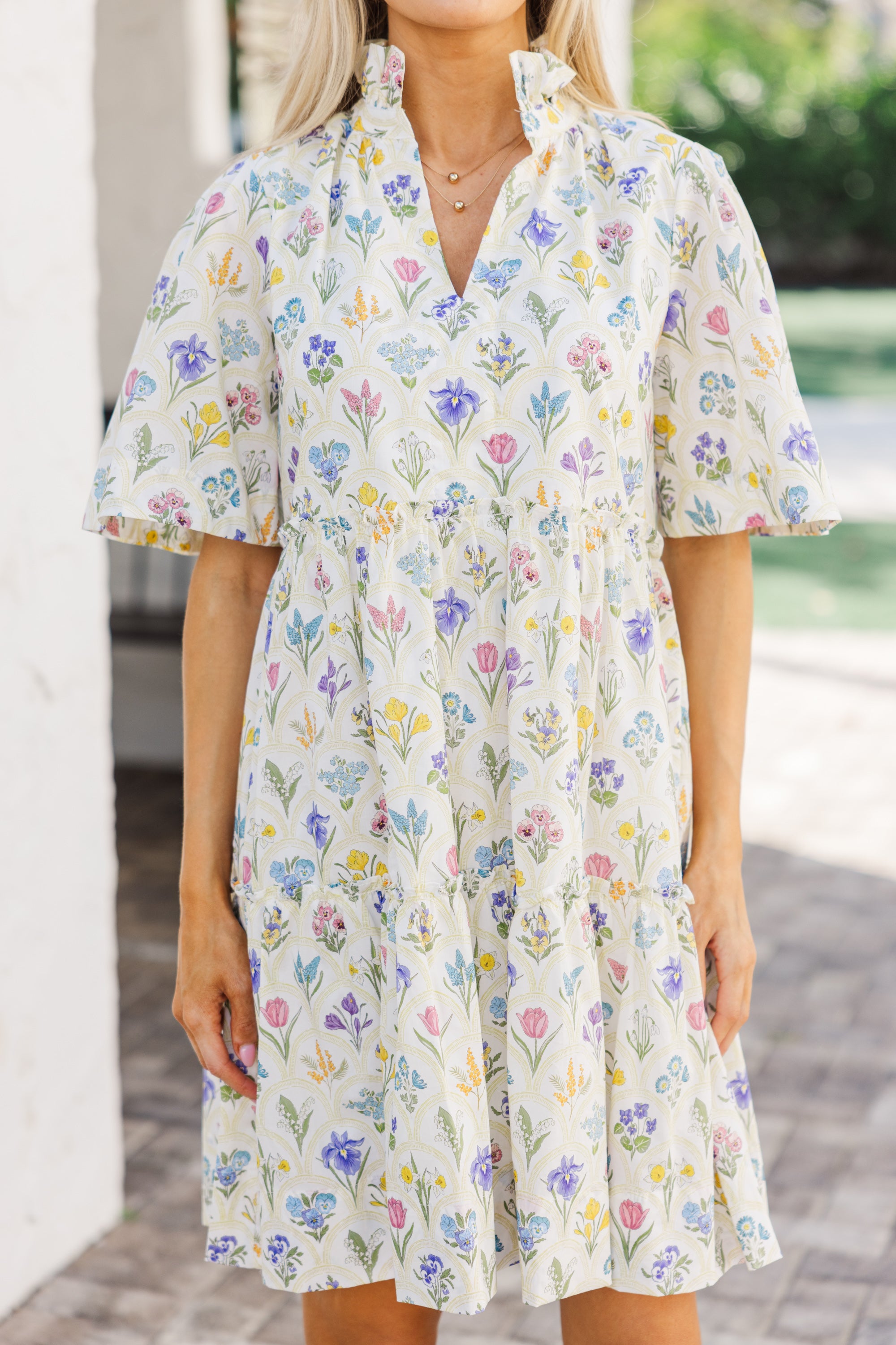 Feeling Your Best Cream Medallion Dress