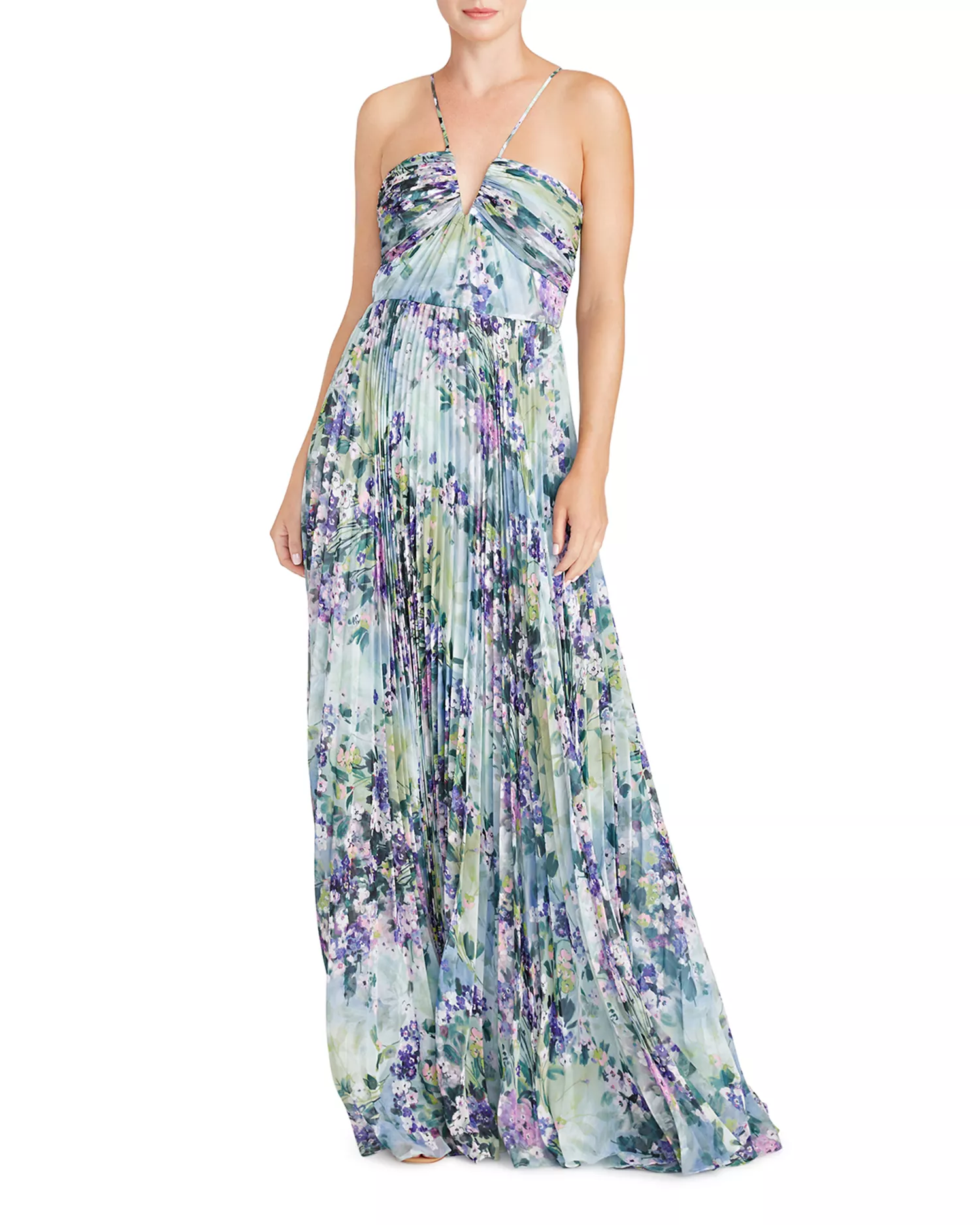 Floral Chiffon Sleeveless Gown