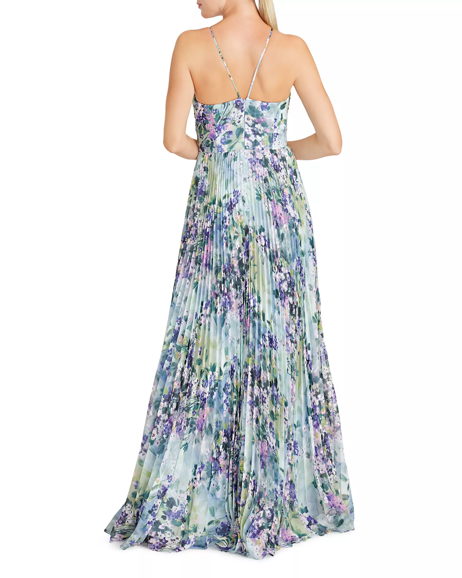 Floral Chiffon Sleeveless Gown