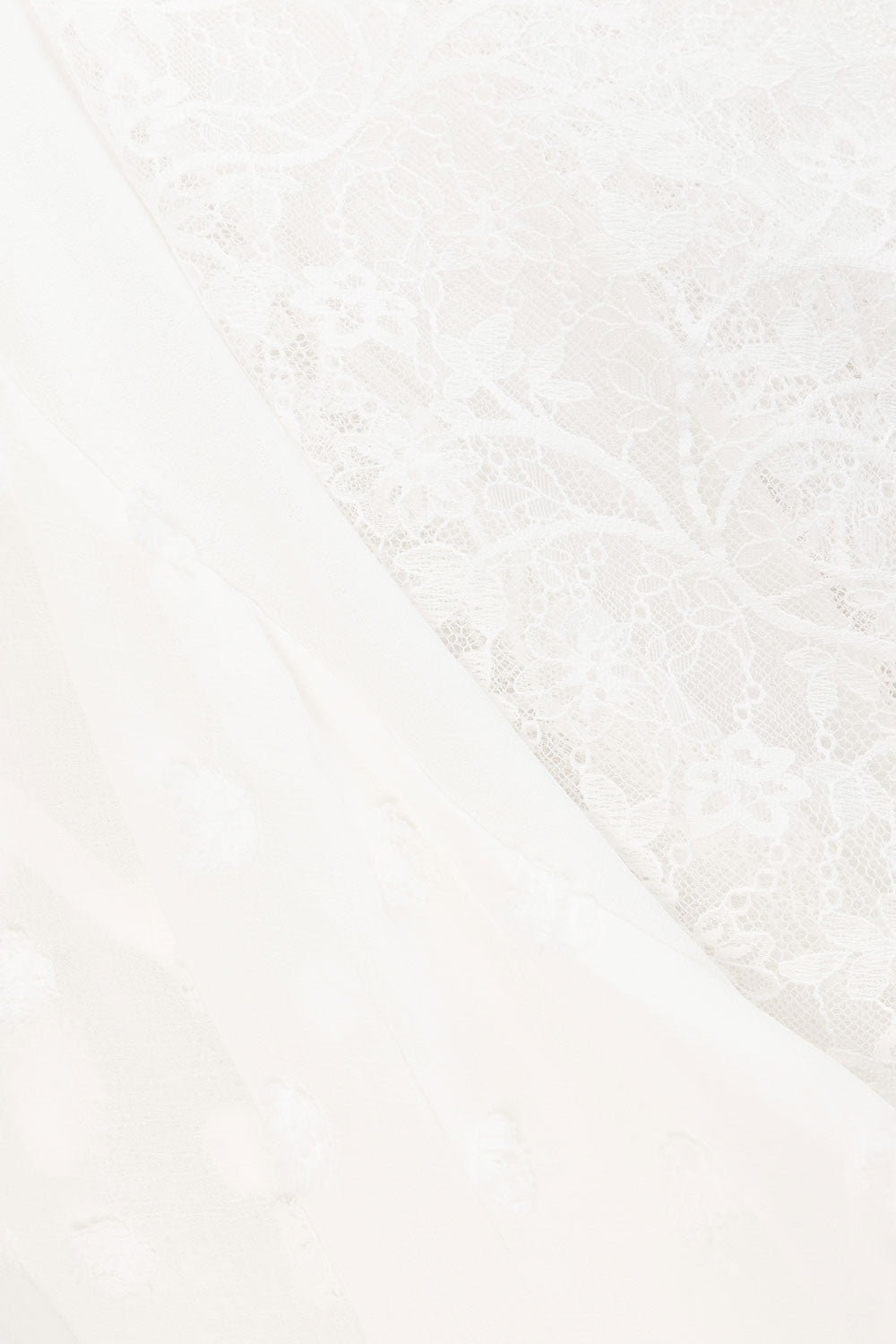 White Patchwork Lace & Chiffon Maxi Dress