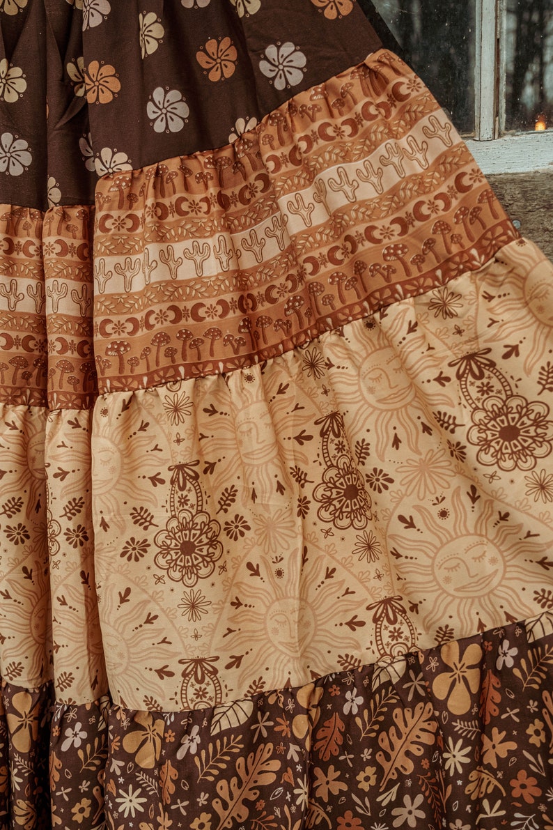 Bohemian Desert Solstice Tiered Soft Maxi Skirt