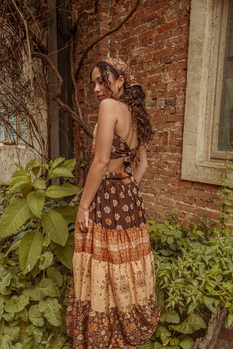Bohemian Desert Solstice Tiered Soft Maxi Skirt