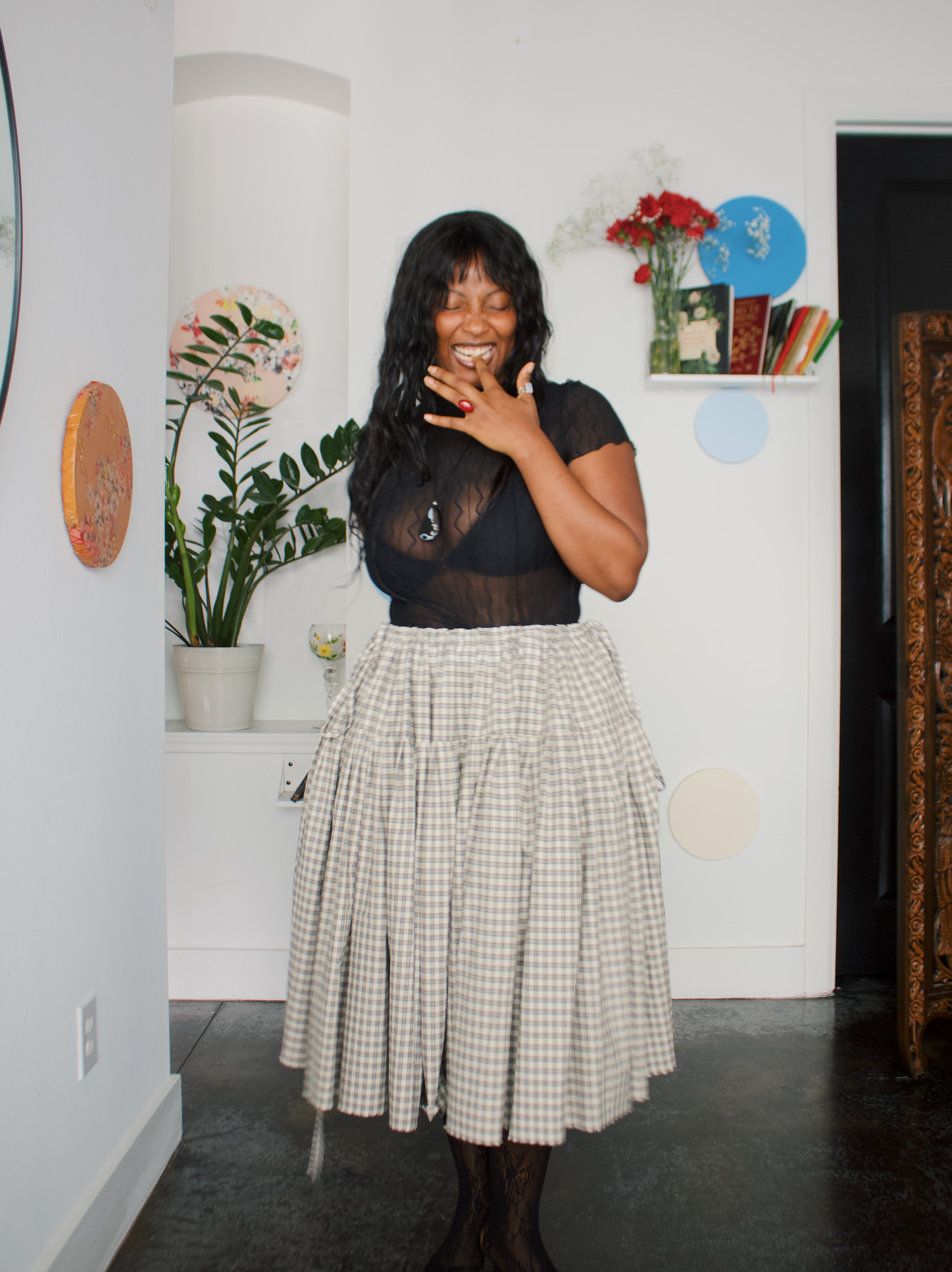 The Meadow Skirt - Plaid - Tea