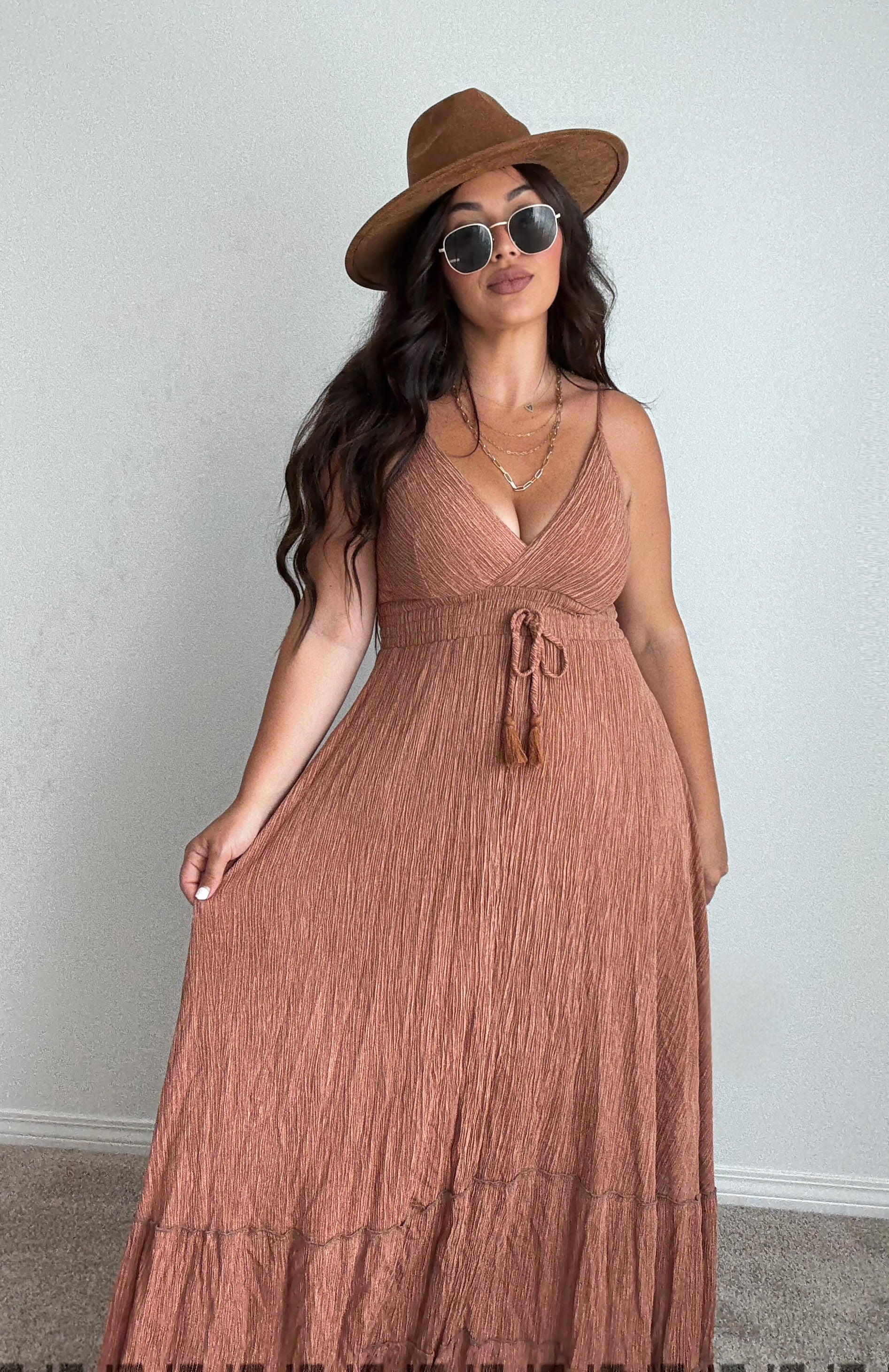 “Athens” Solid Boho ONE-SIZE Dress