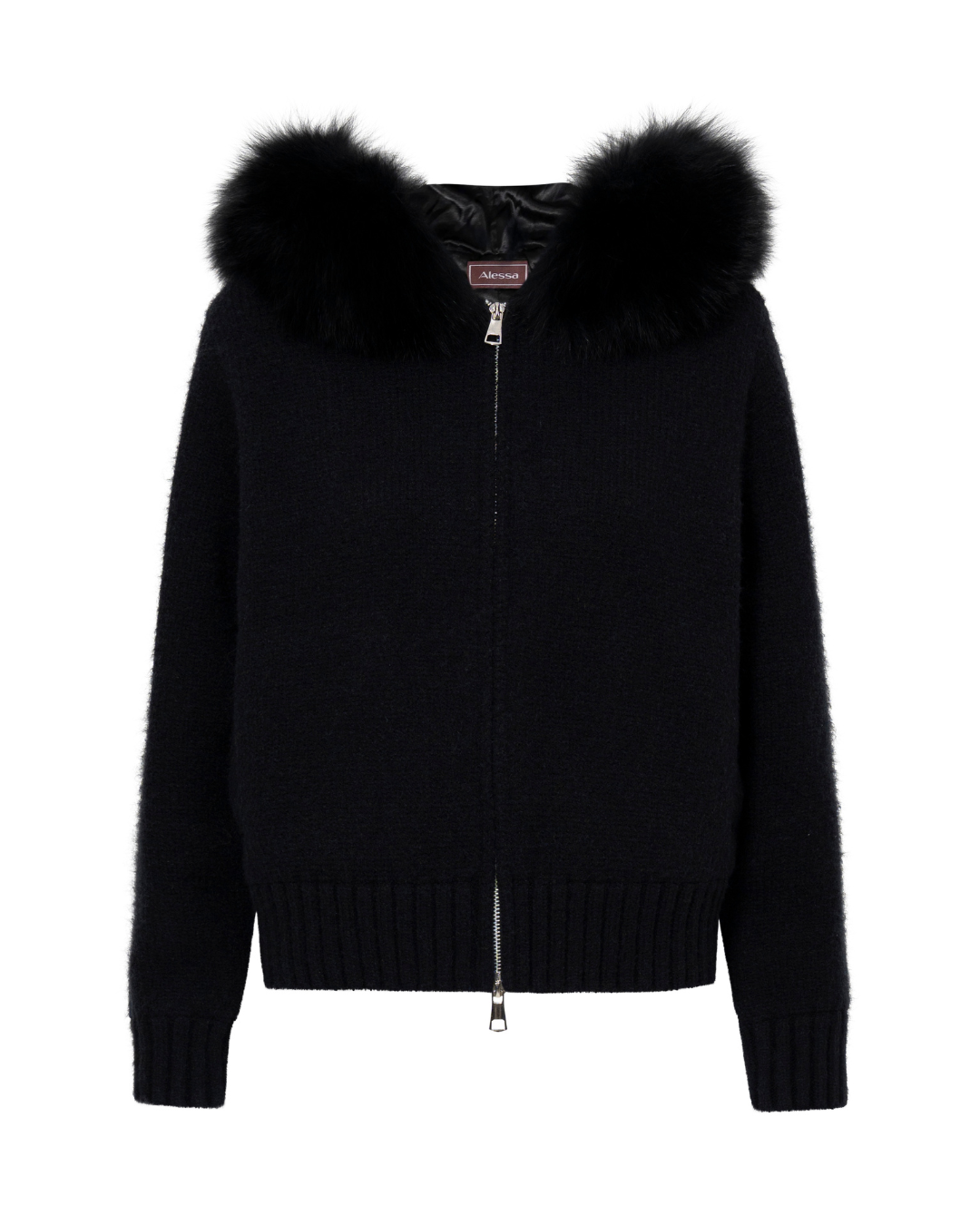 Fur Jacket Satin - Black