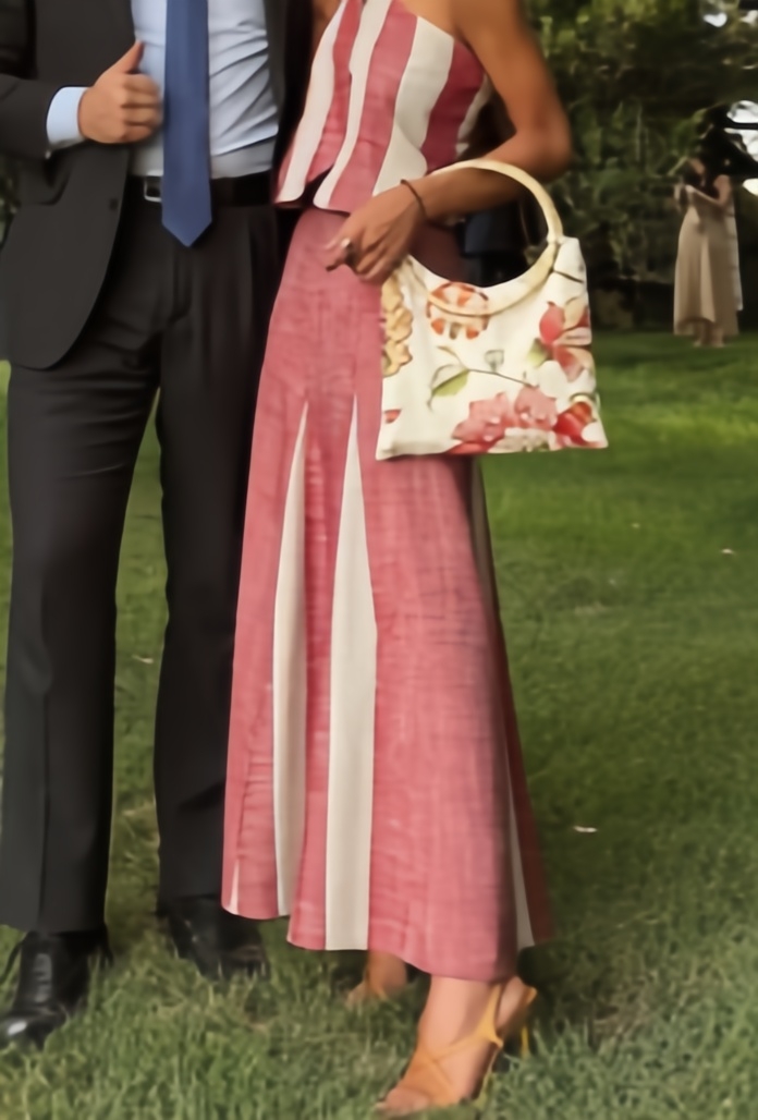 Retro Red & White Midi Skirt