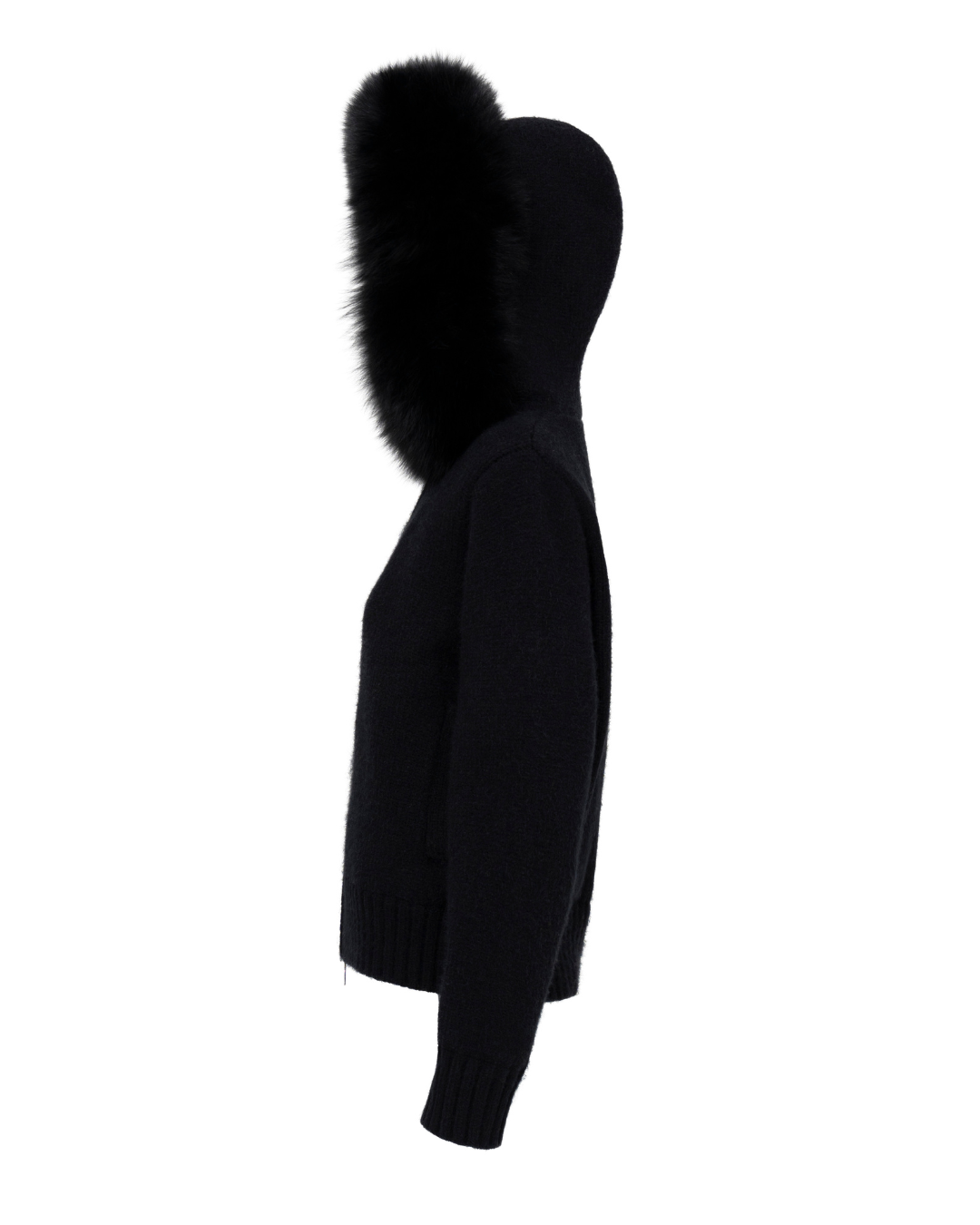 Fur Jacket Satin - Black