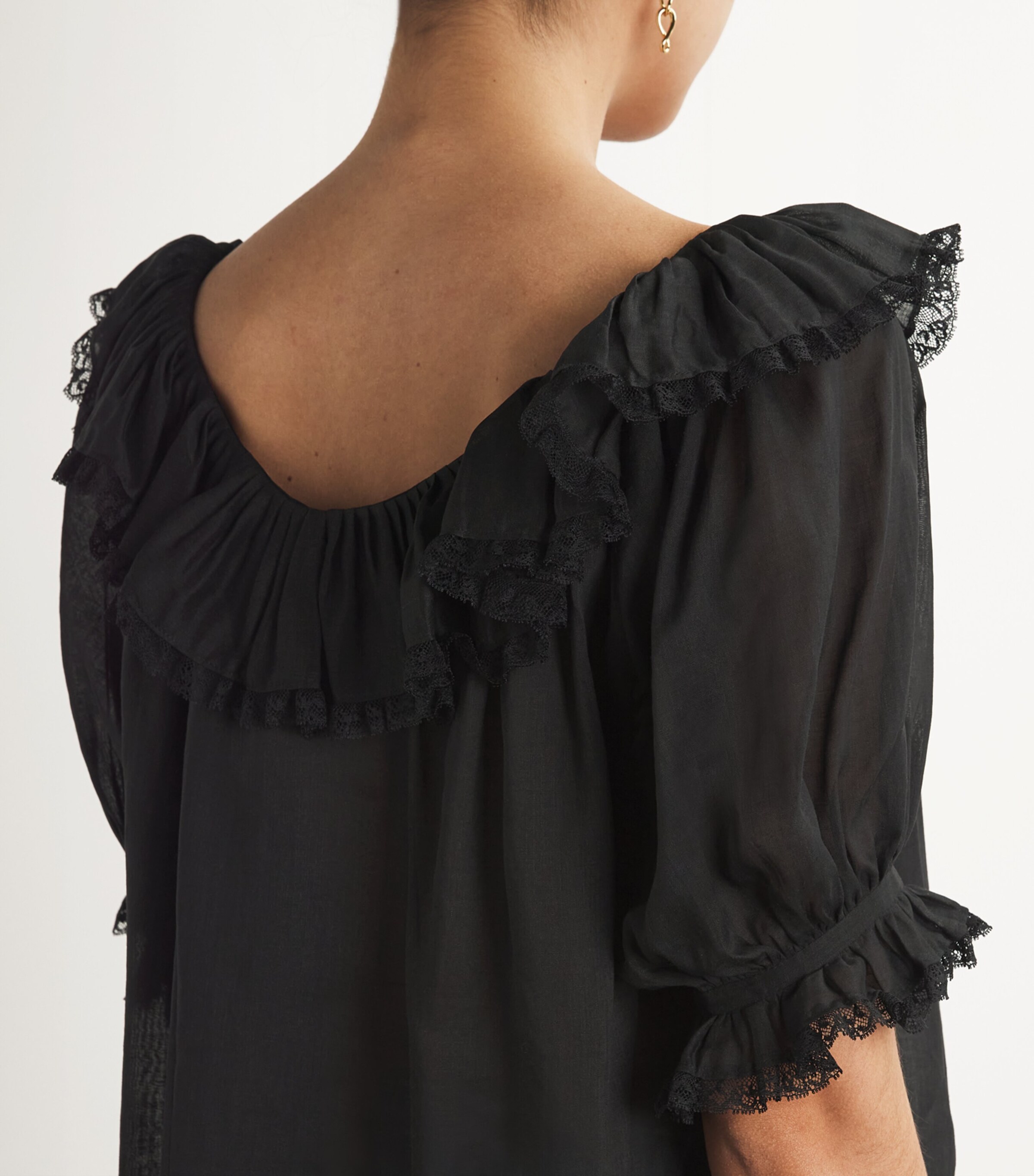 Ruffled-Trim Samara Top