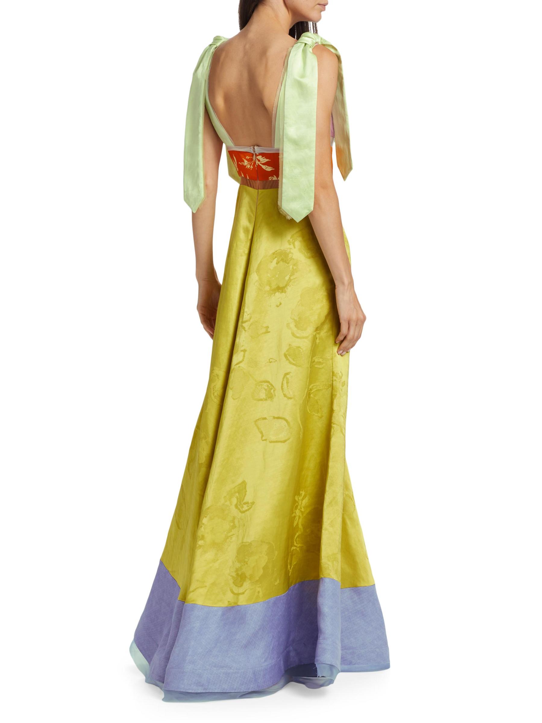 Tie Another Day Floral Patchwork Gown