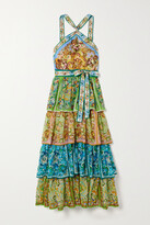 ALÉMAIS ALÉMAIS - + Net Sustain Dreamer Belted Tiered Printed Linen And Ramie Maxi Dress - Multi