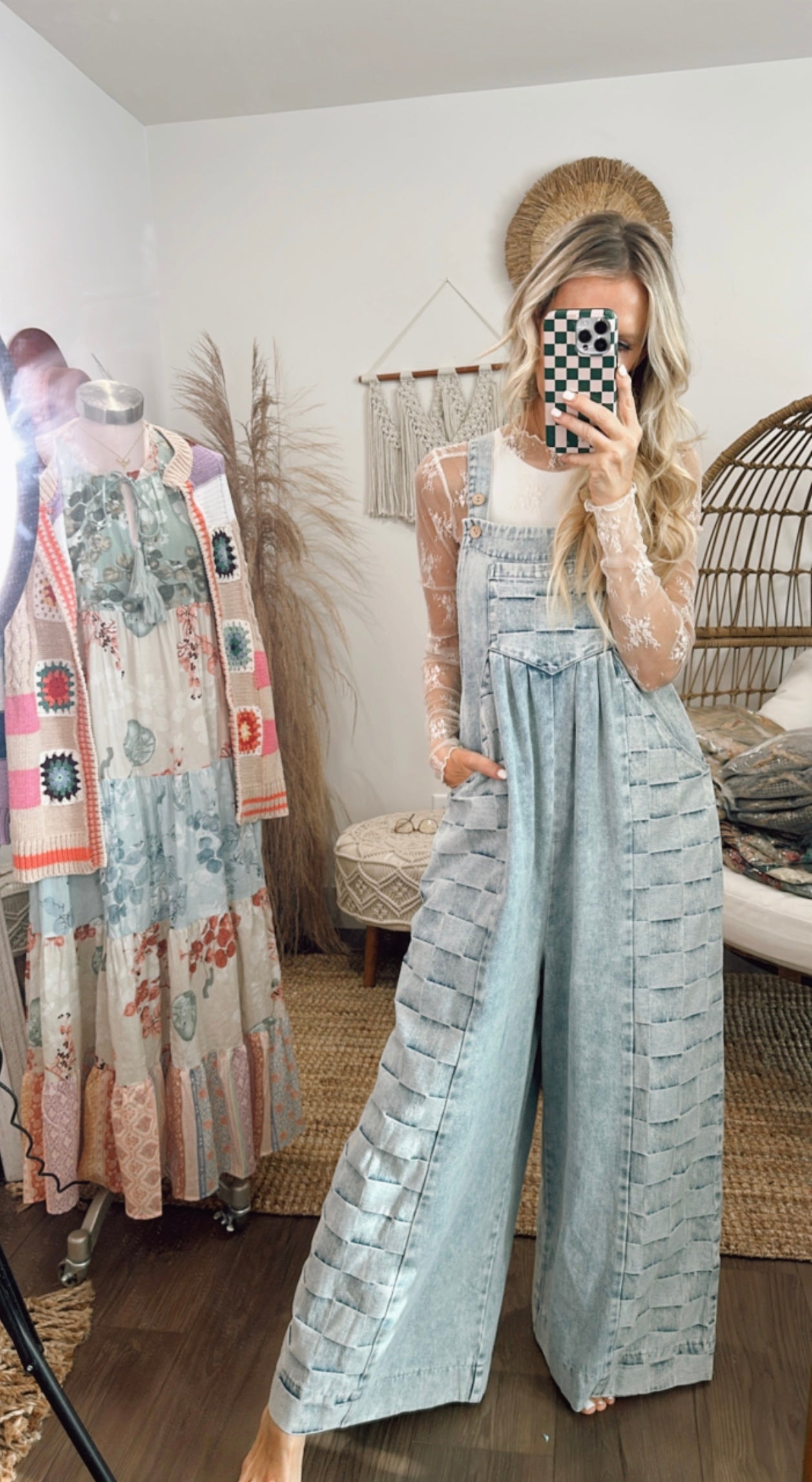 Steph Checkered Overalls