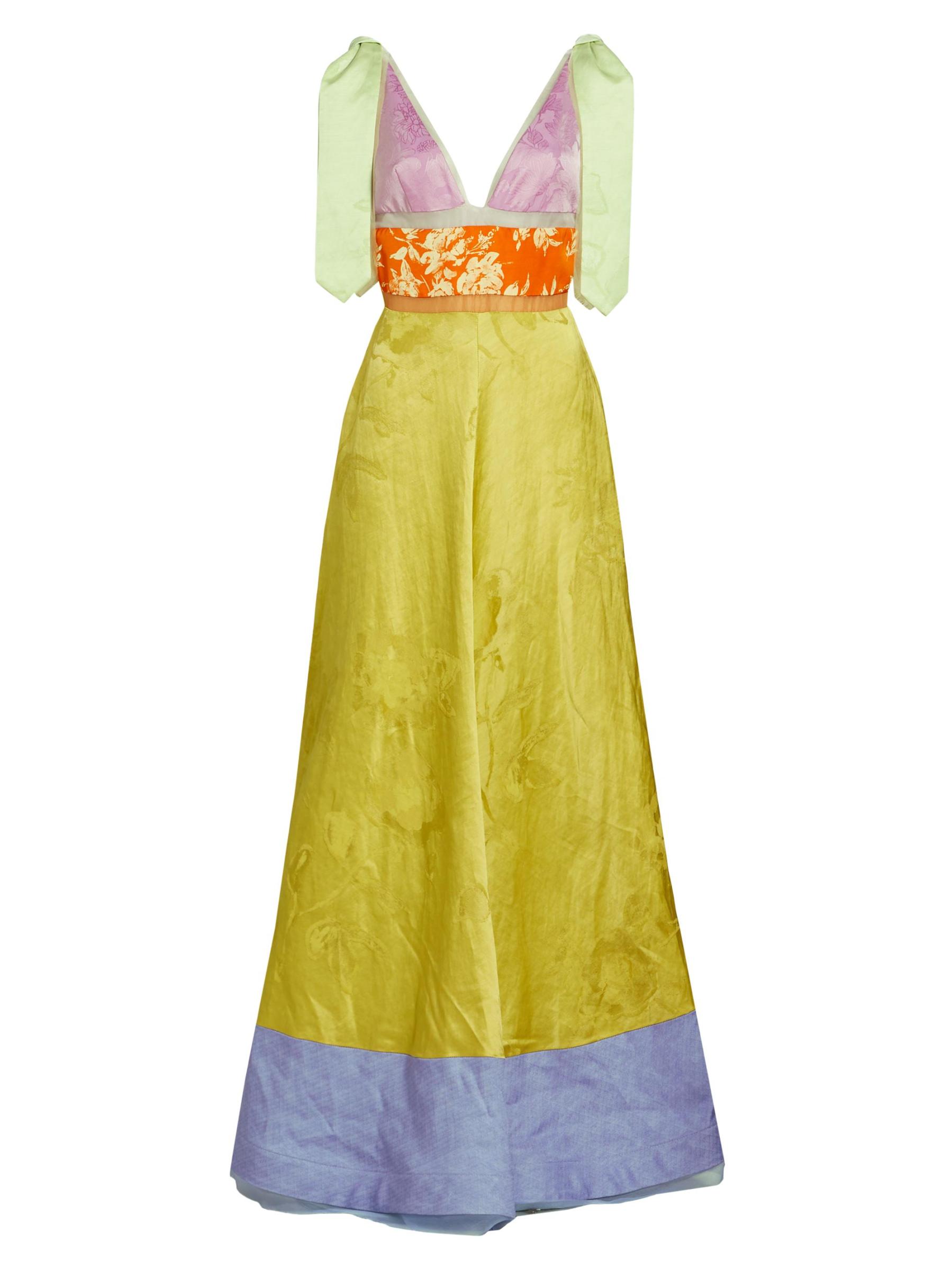 Tie Another Day Floral Patchwork Gown