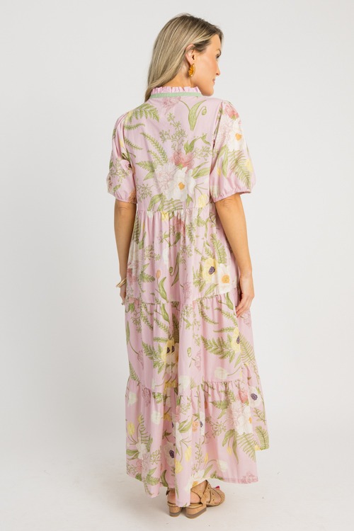 Romantic Floral Puff Sleeve Maxi Dress