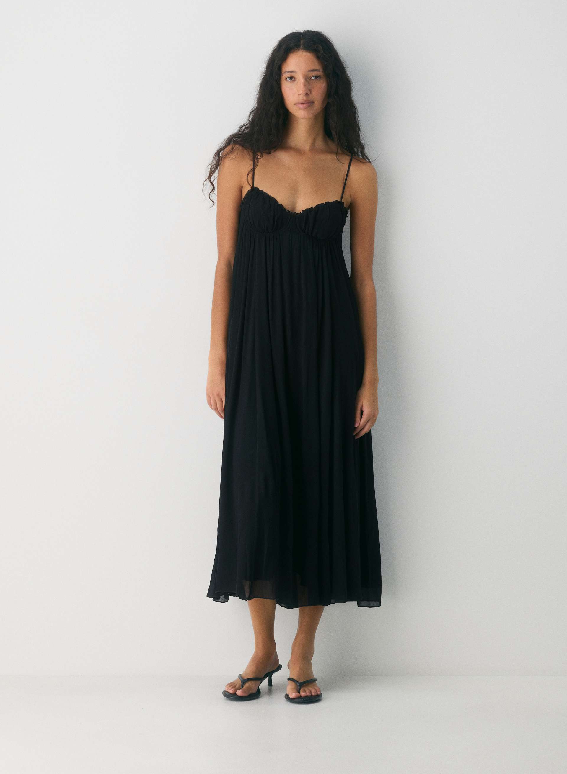 Chiffon sweetheart maxi dress