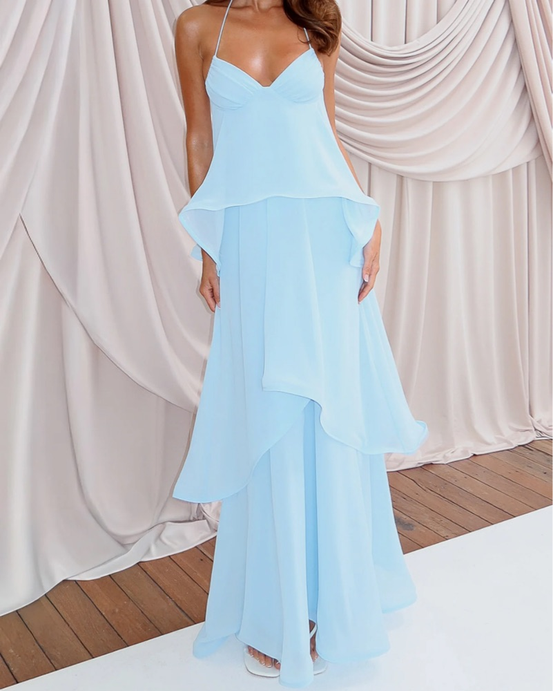 Twirl With Me Maxi Dress Baby Blue