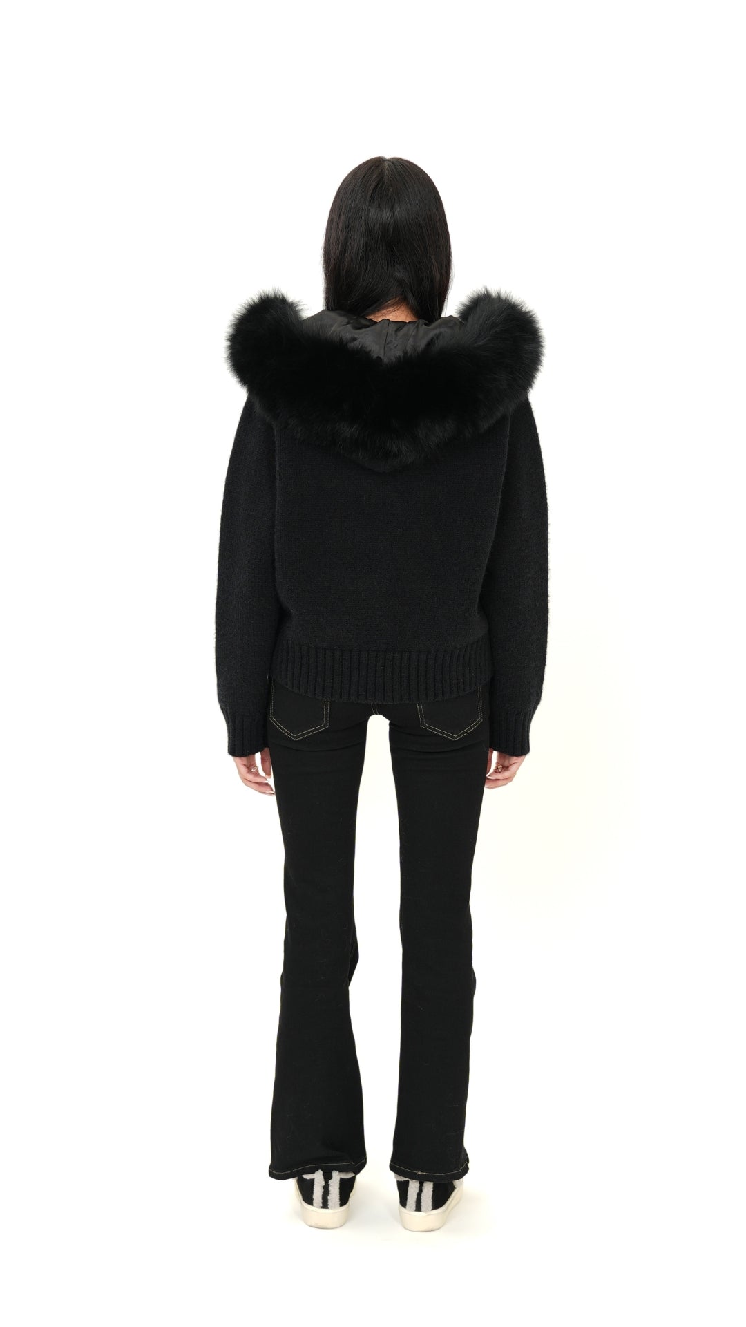 Fur Jacket Satin - Black