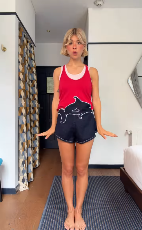 Whale Motif Embroidered Casual Shorts