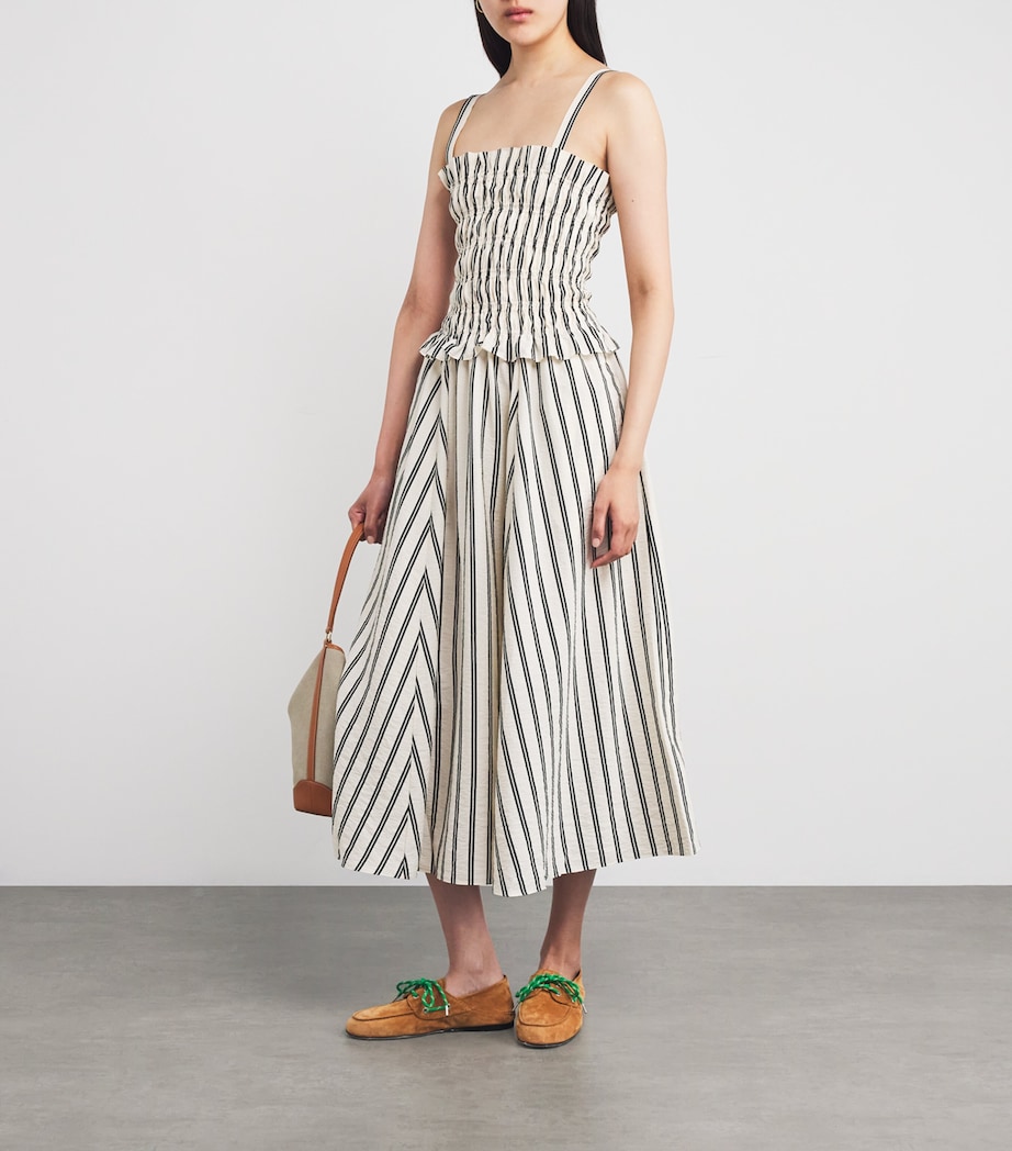 Silk-Blend A-Line Midi Dress