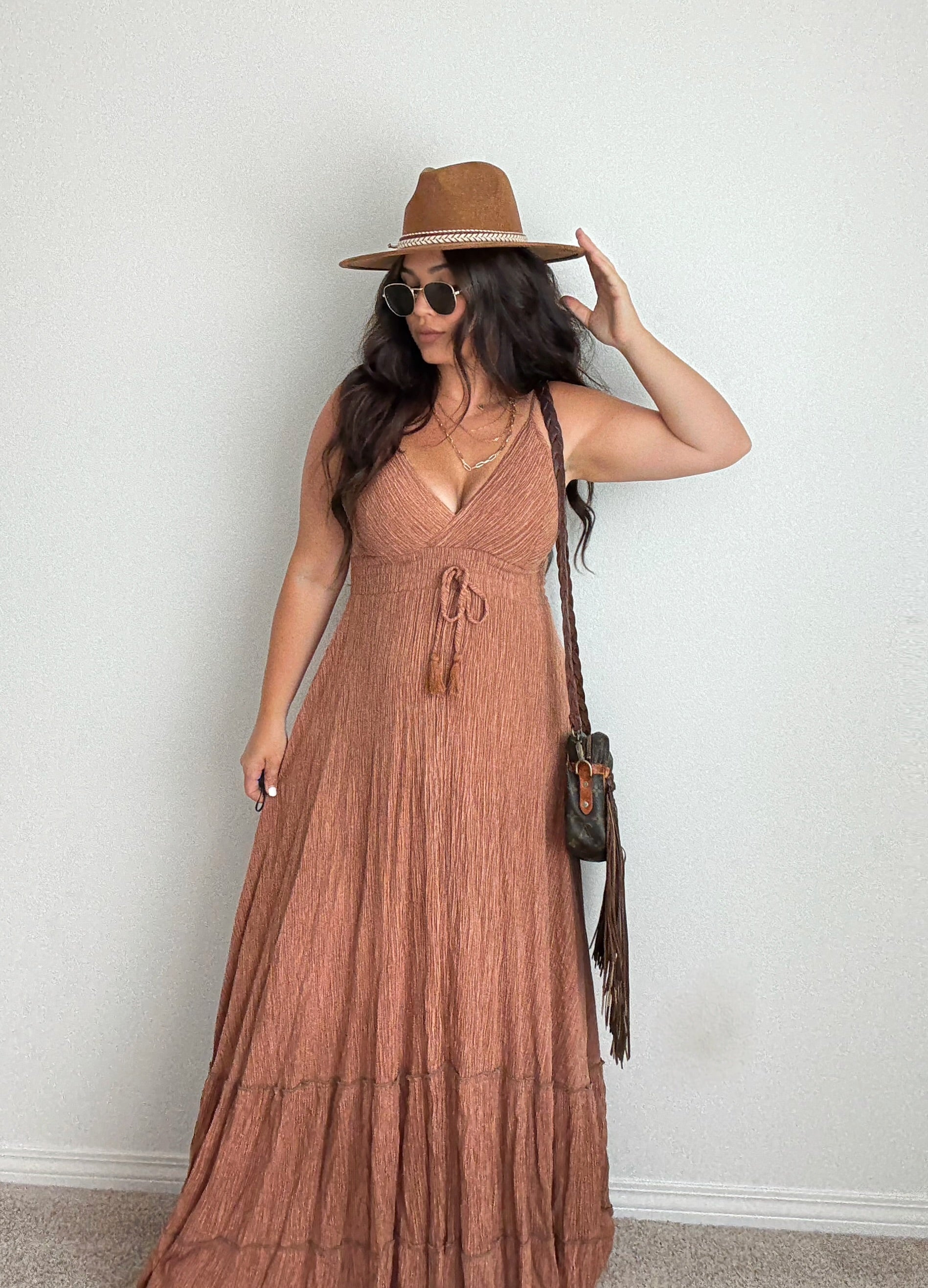 “Athens” Solid Boho ONE-SIZE Dress