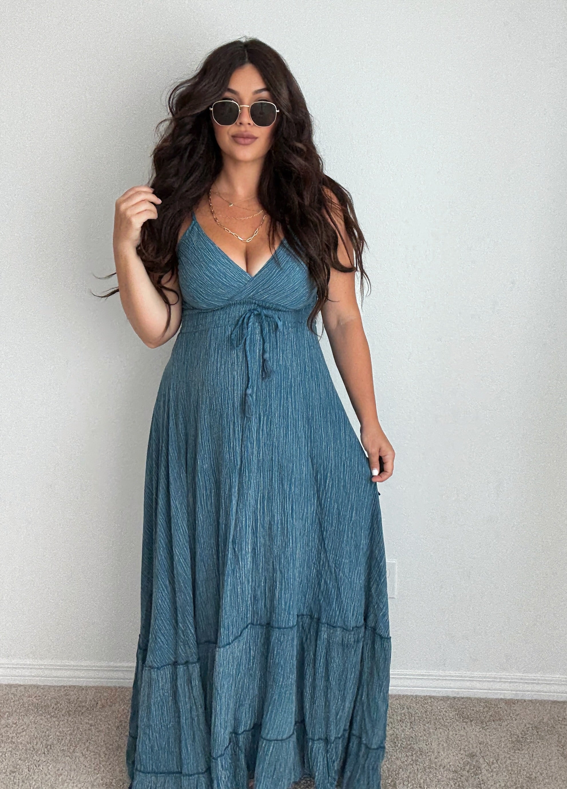 “Athens” Solid Boho ONE-SIZE Dress