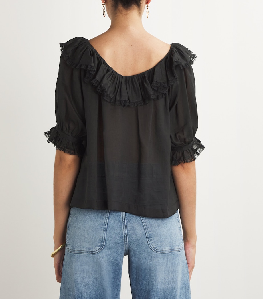 Ruffled-Trim Samara Top