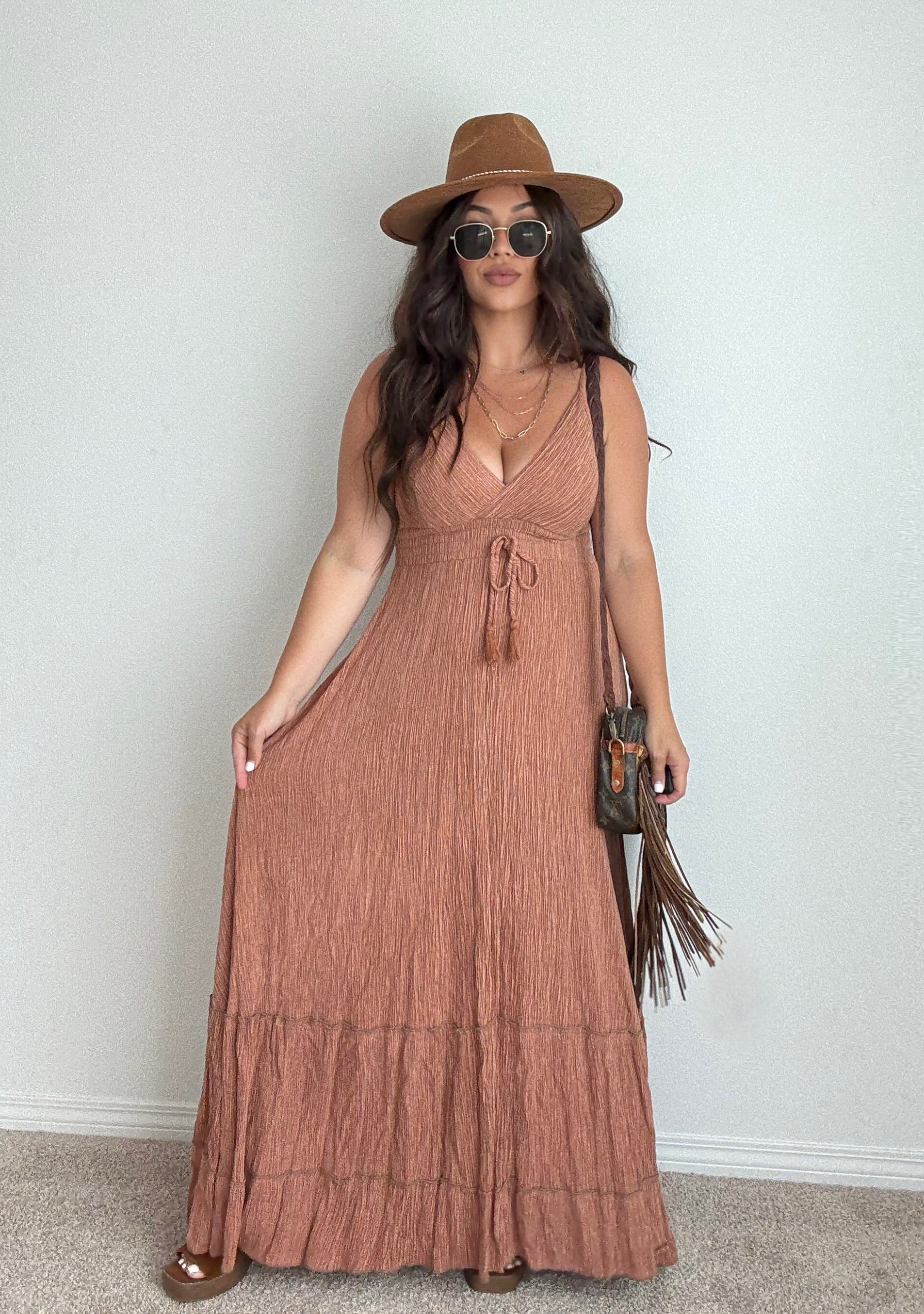 “Athens” Solid Boho ONE-SIZE Dress