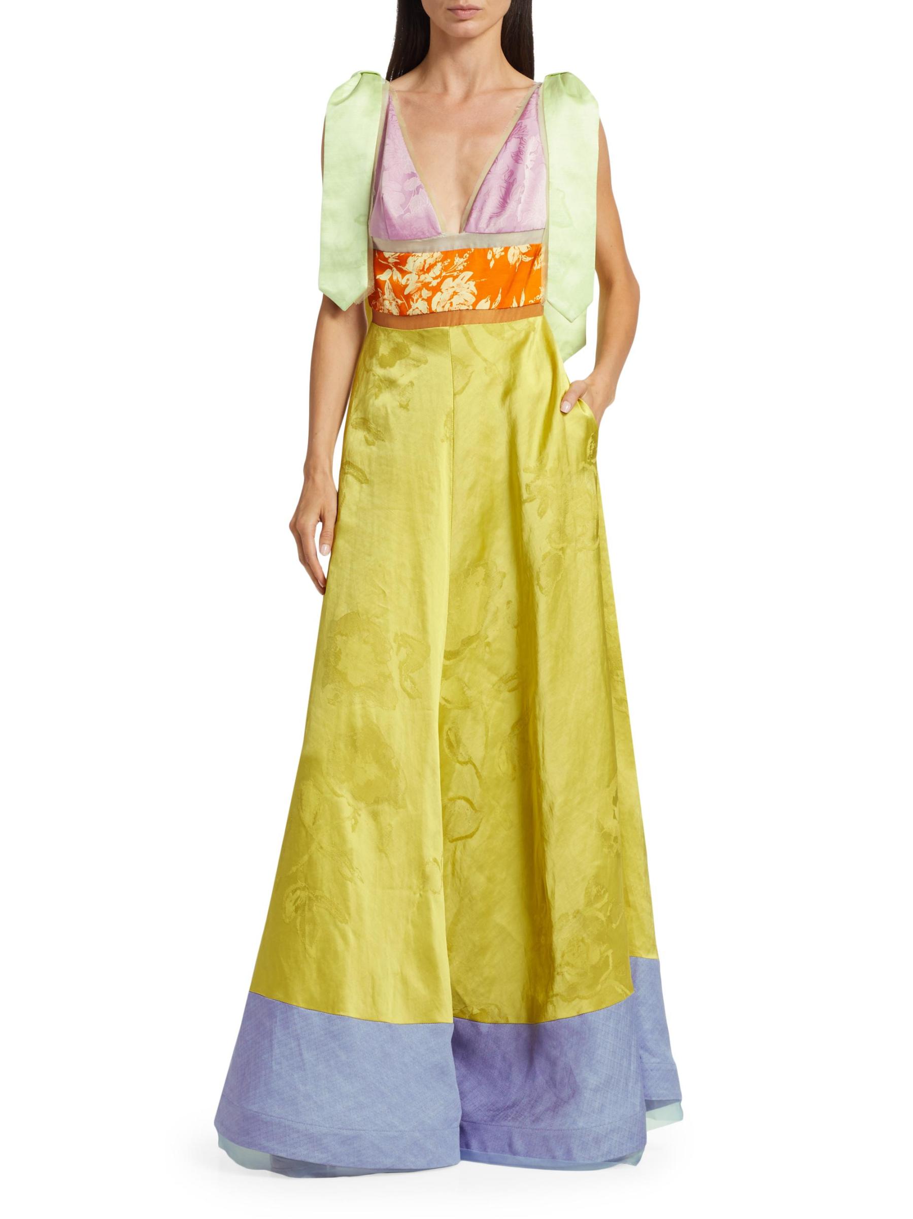 Tie Another Day Floral Patchwork Gown