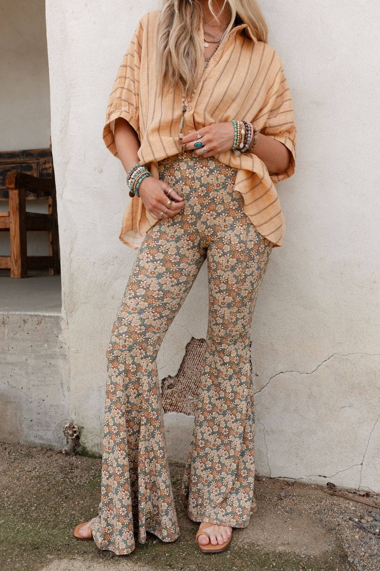 Dreaming in Flowers Flare Pants
