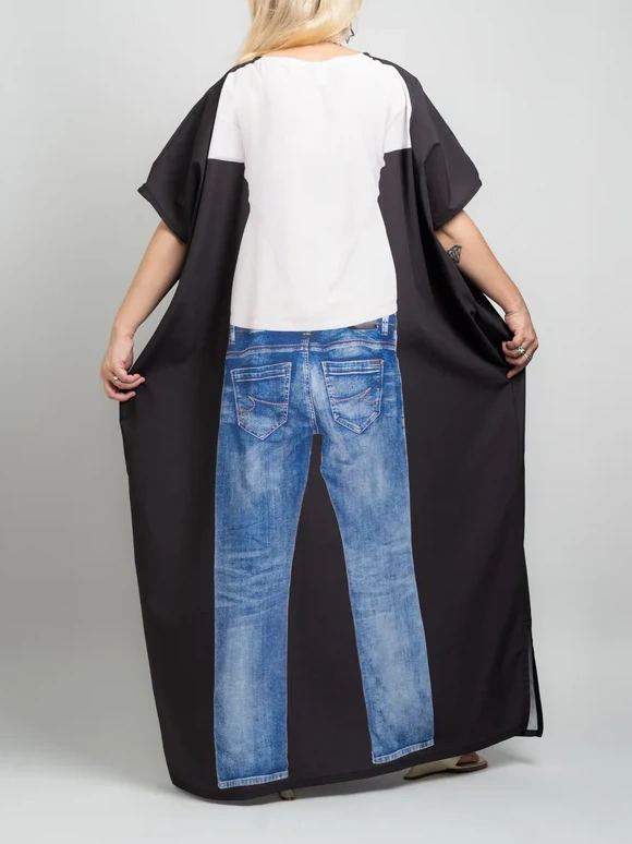 Jeans + Tee Caftan (Black)
