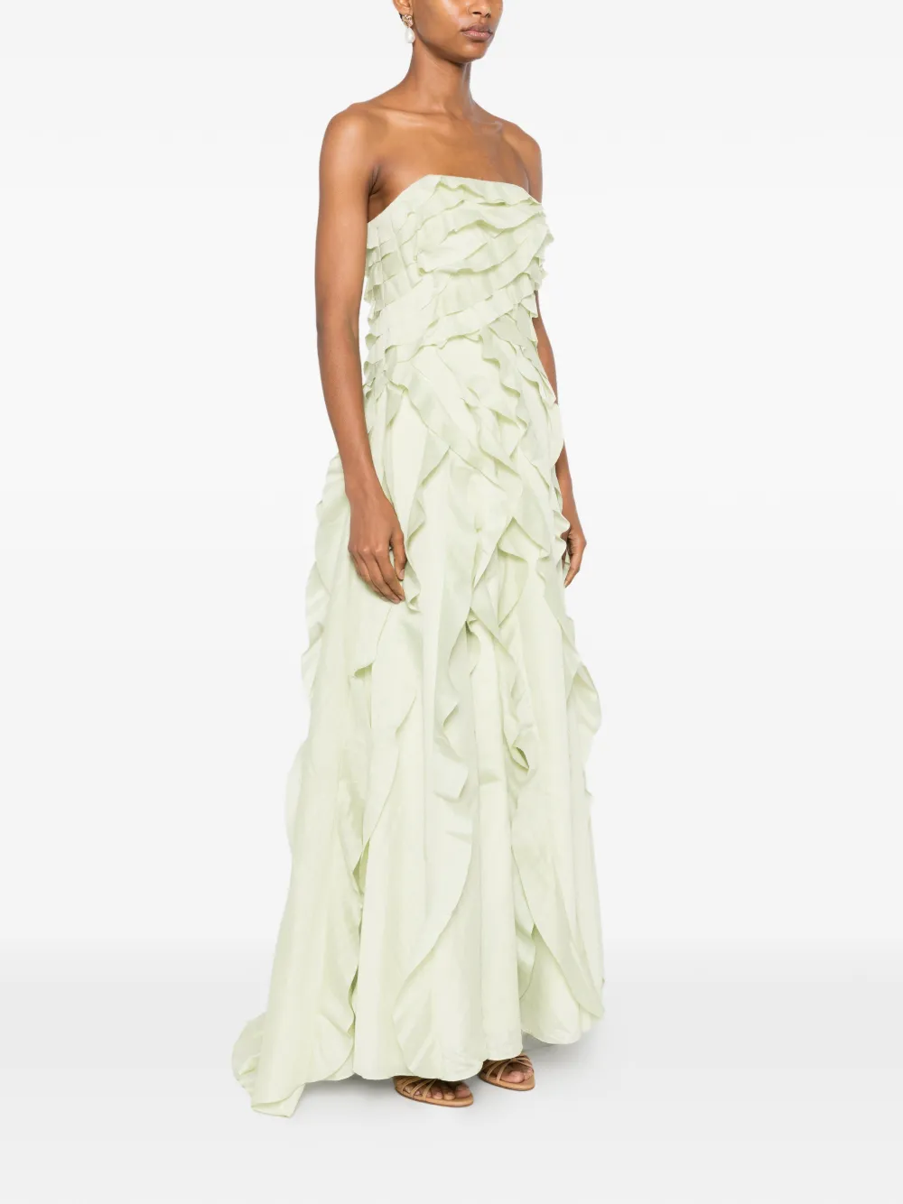 Sage Ruffle Maxi Dress