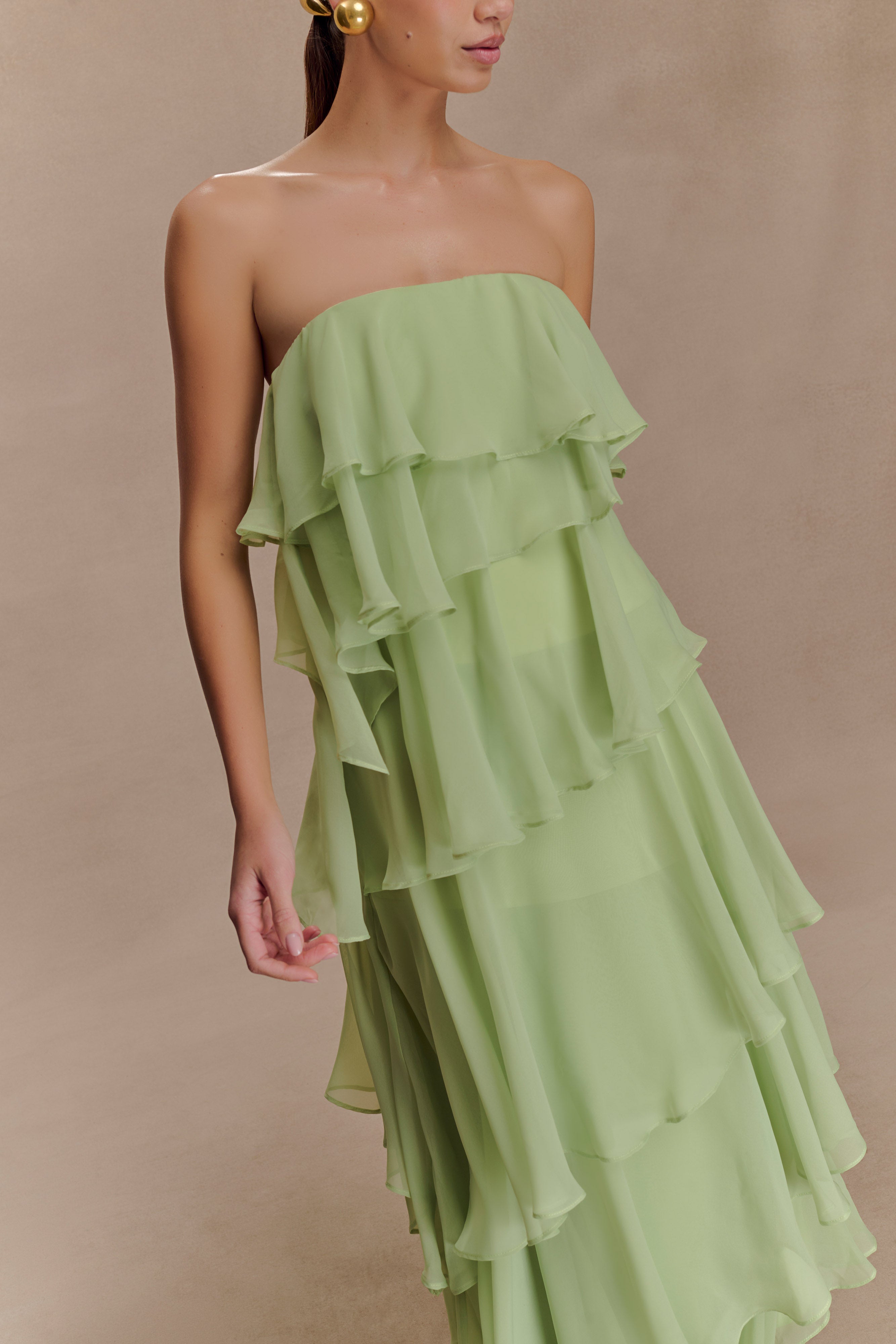 Alexa Ruffle Chiffon Maxi Dress