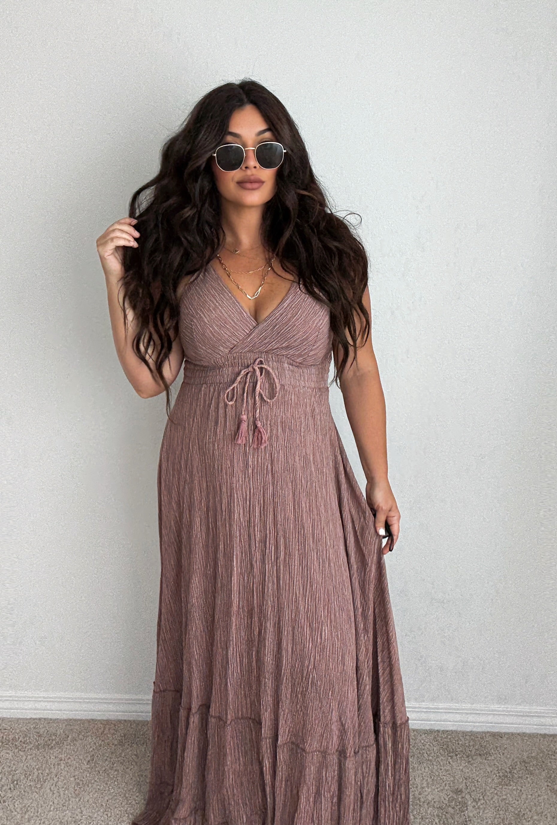 “Athens” Solid Boho ONE-SIZE Dress