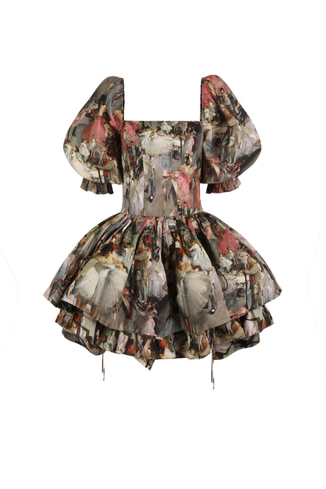 Cotton drop-waist mini dress