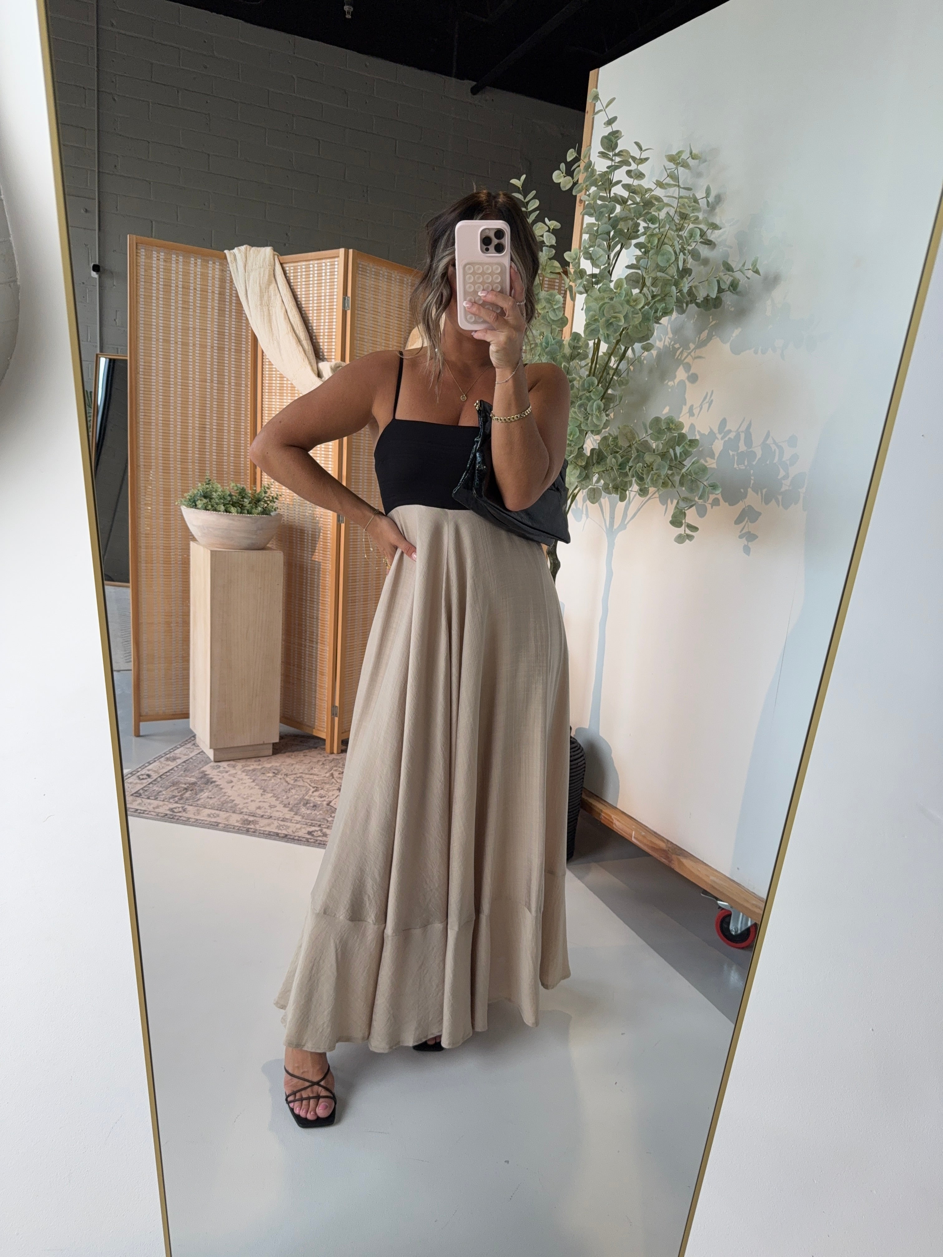 Happily Ever After Maxi Dress Black Khaki
