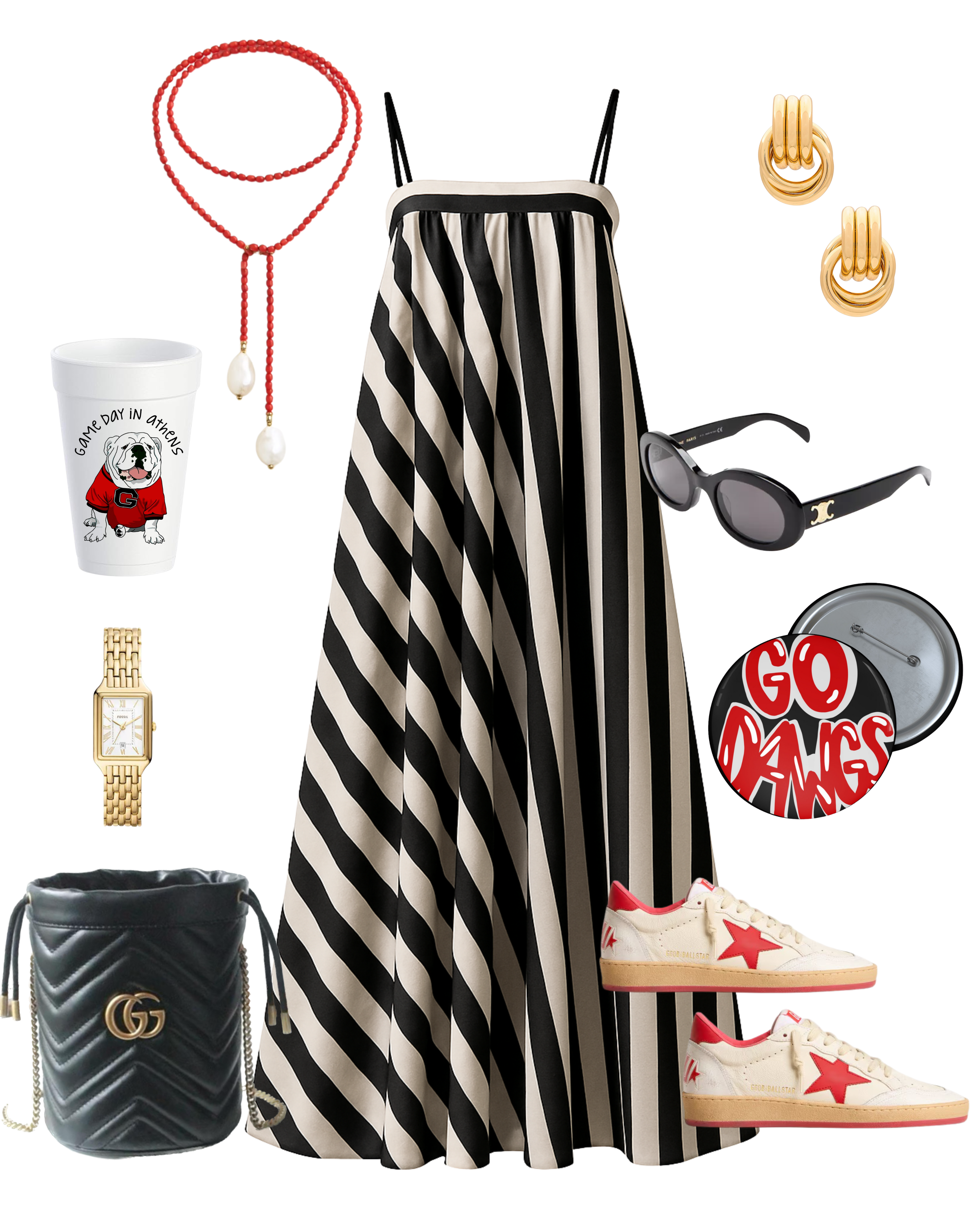 Haylie Striped Flowy Maxi Dress - Cream