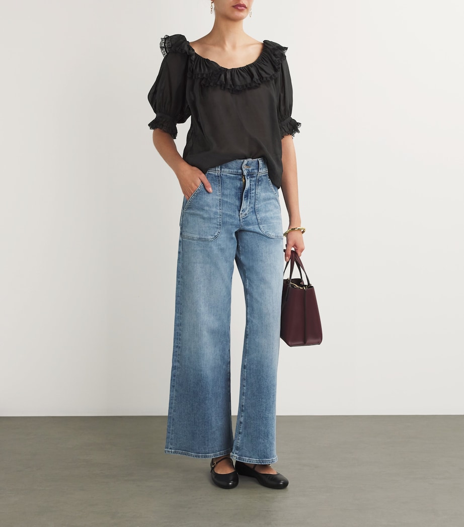 Ruffled-Trim Samara Top