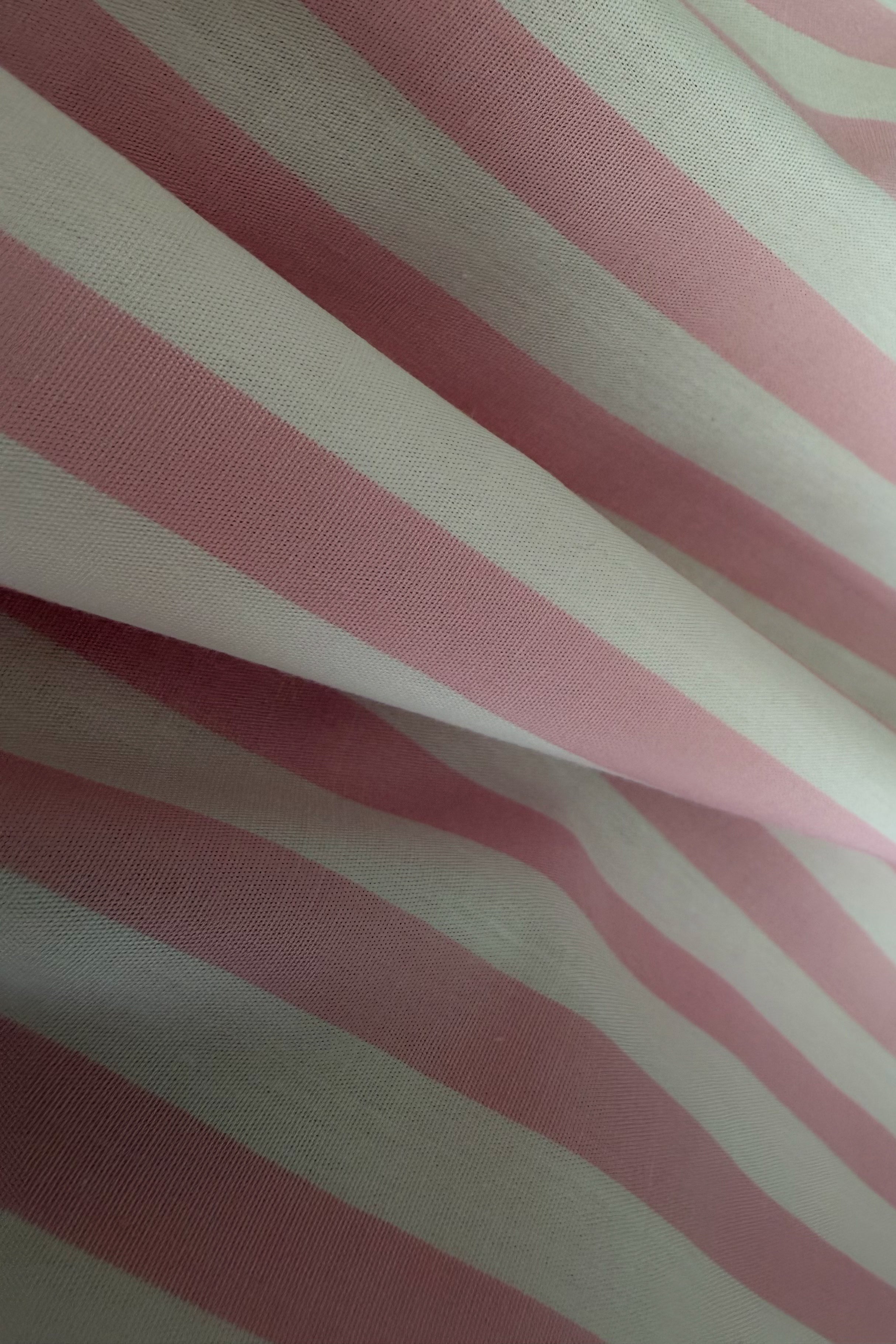 Pink ruffled striped top
