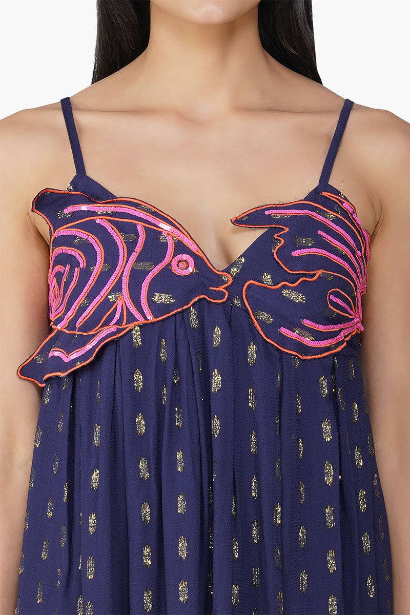 Bowfin Fish Embellished Lurex Dress