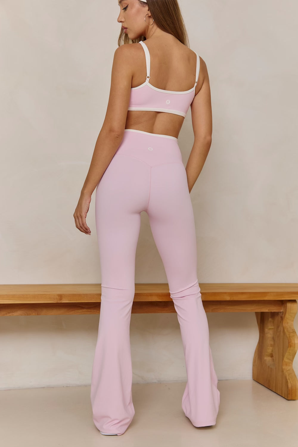 LUXE BALANCE Flare Legging - Pink/Cream