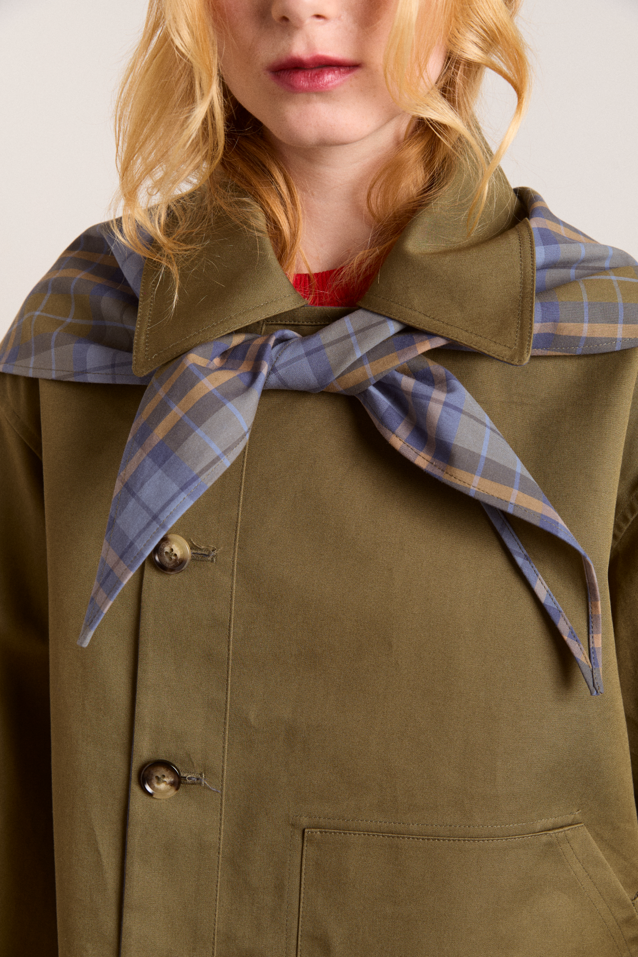 reversible jerry crop trench coat - olive