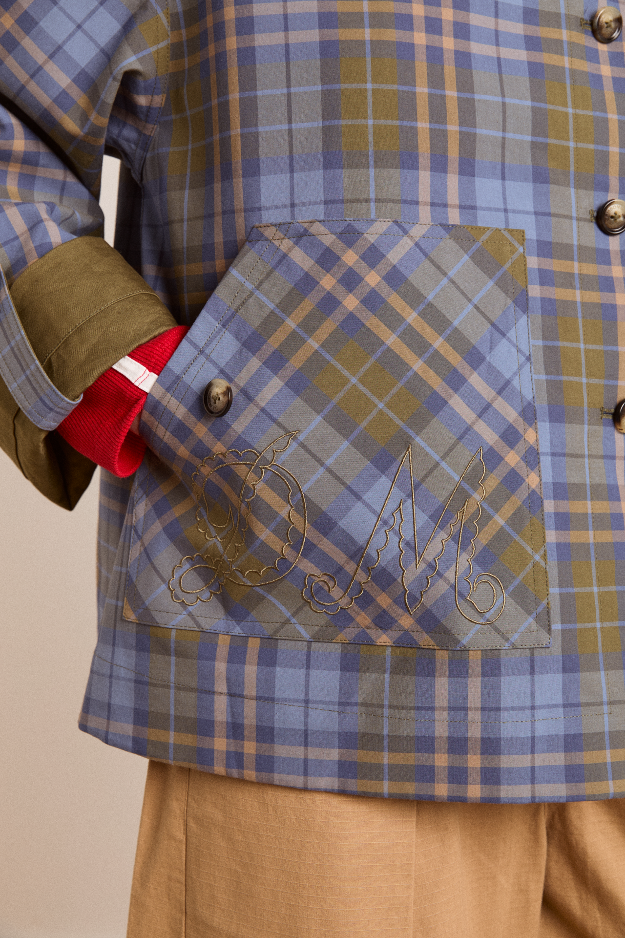 reversible jerry crop trench coat - olive