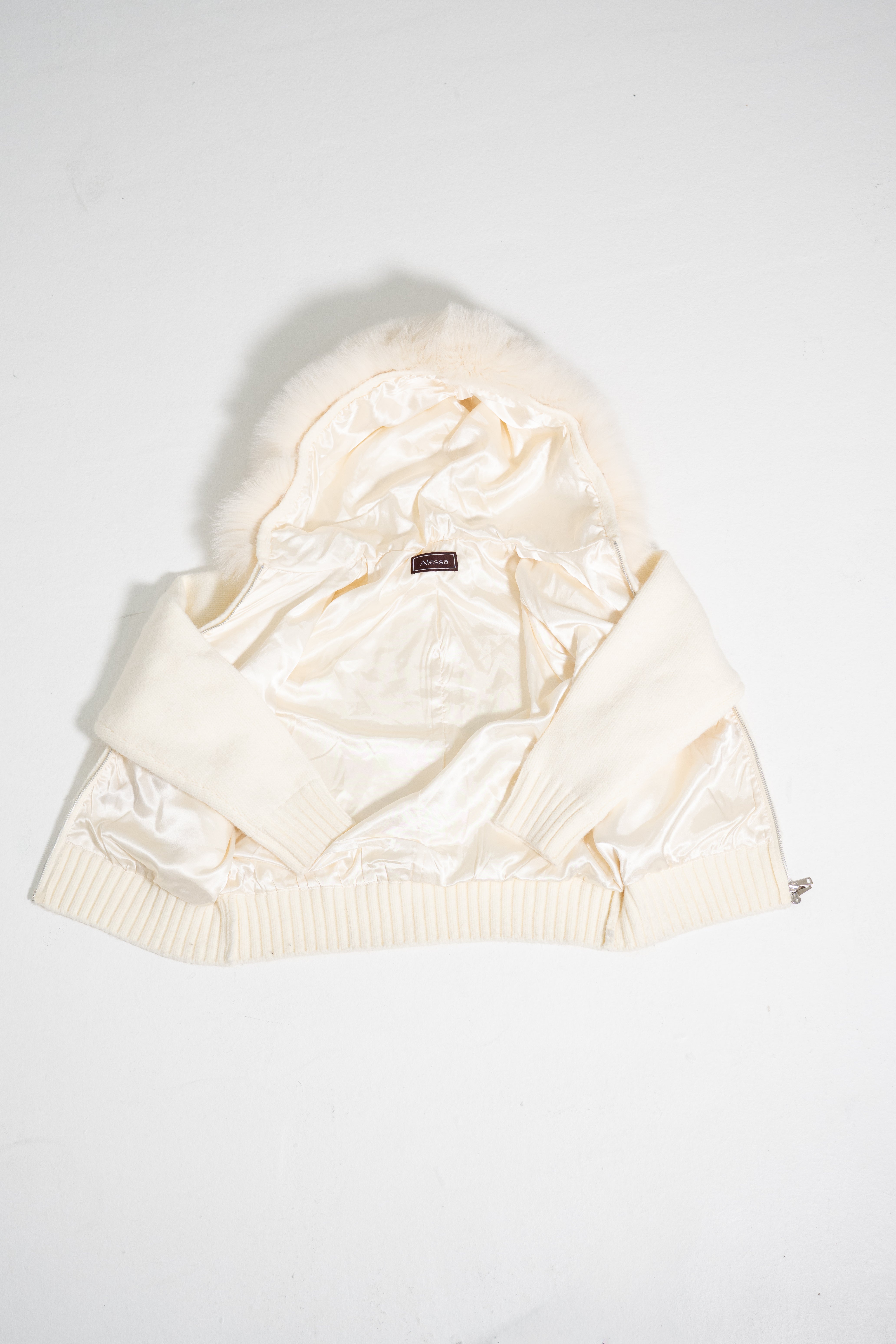 Fur Jacket Satin - White