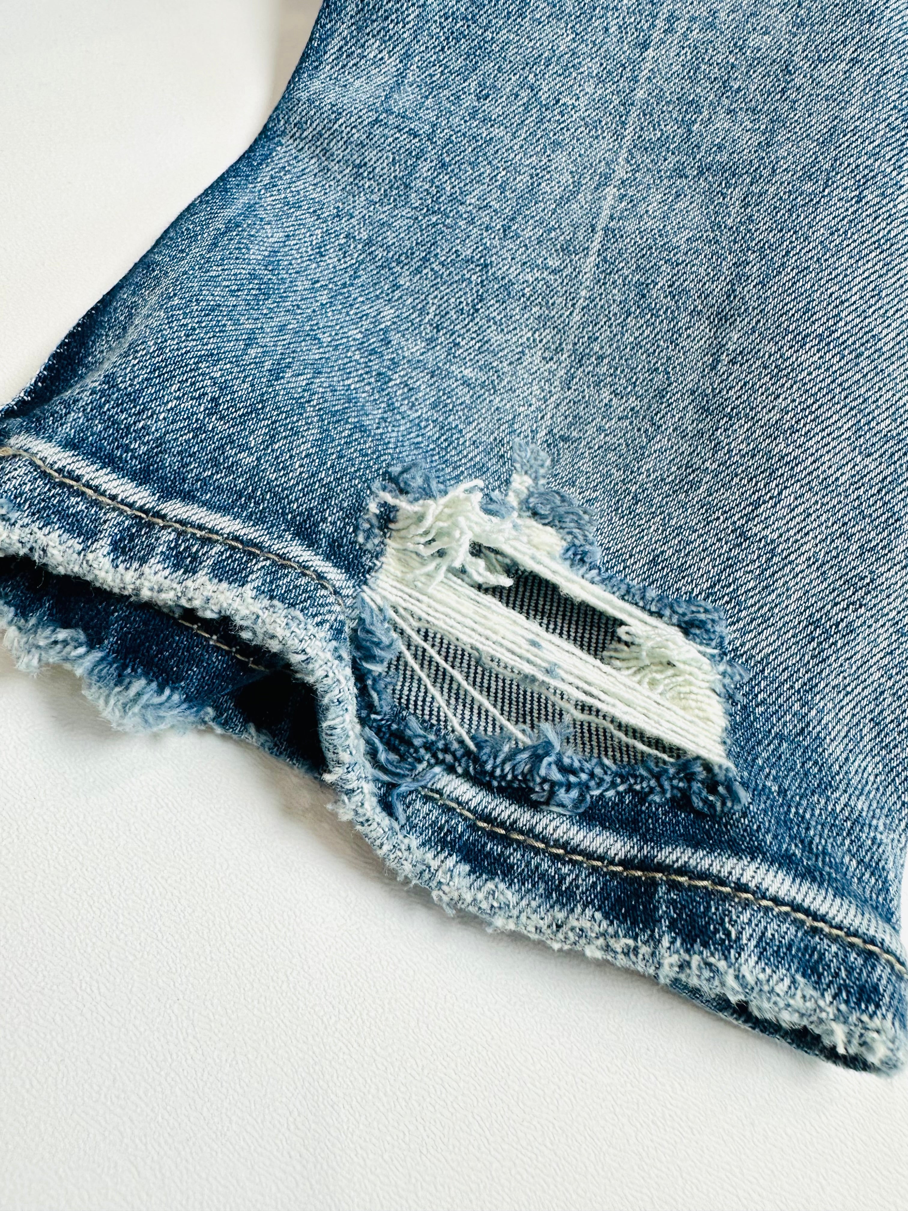 Dana Double Button Distressed High Rise Jeans