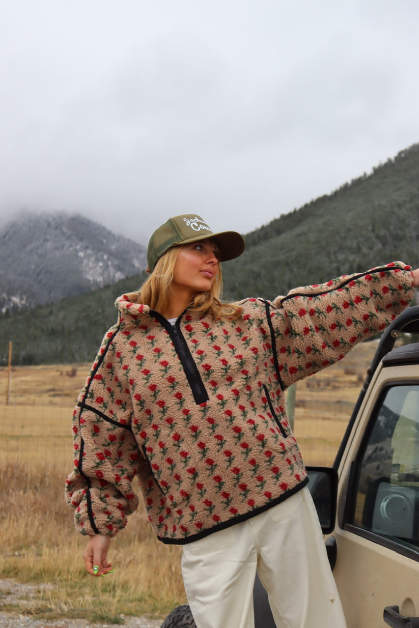 Floral Print Fleece Jacket