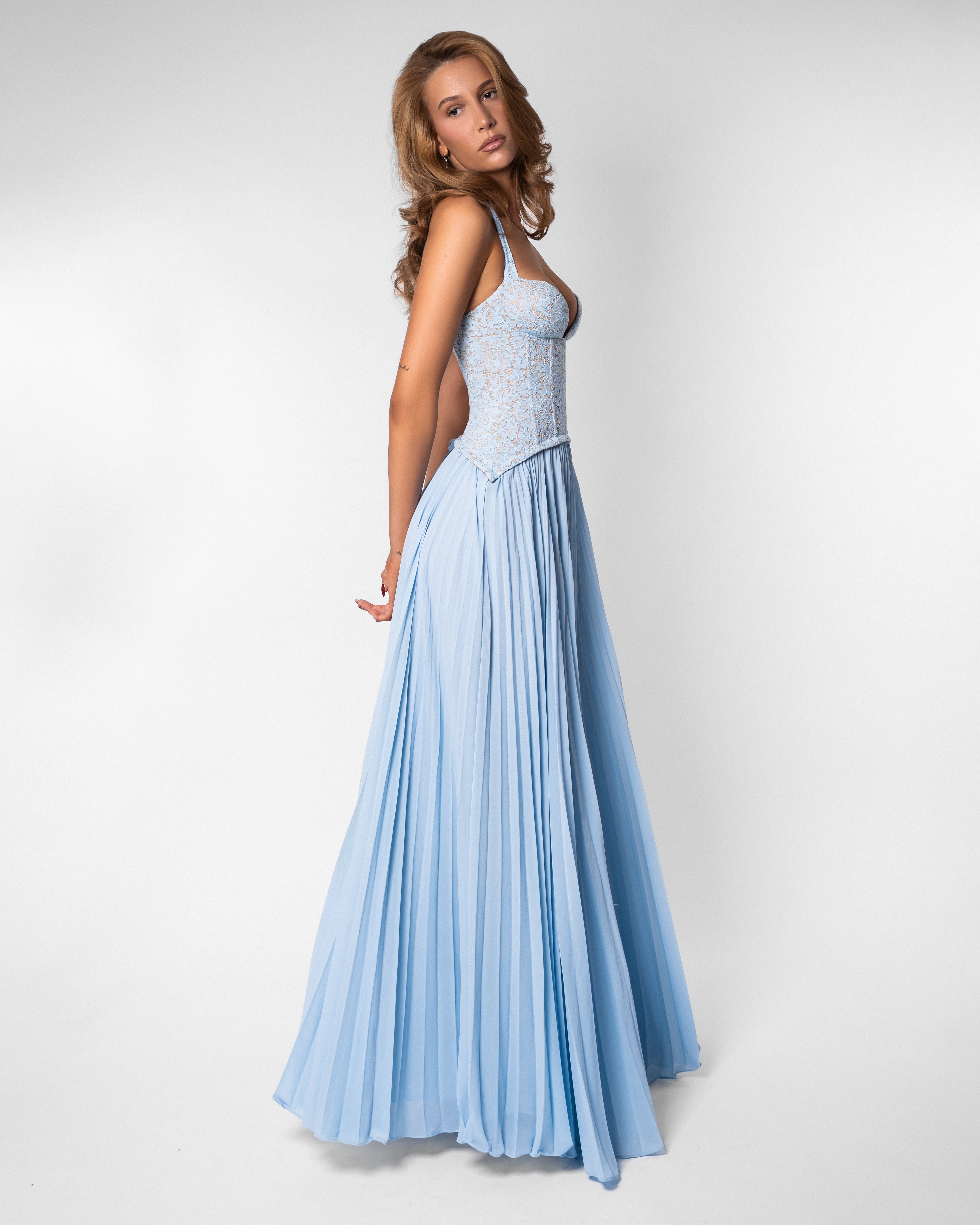 Bridget blue Emerald Corset Maxi dress