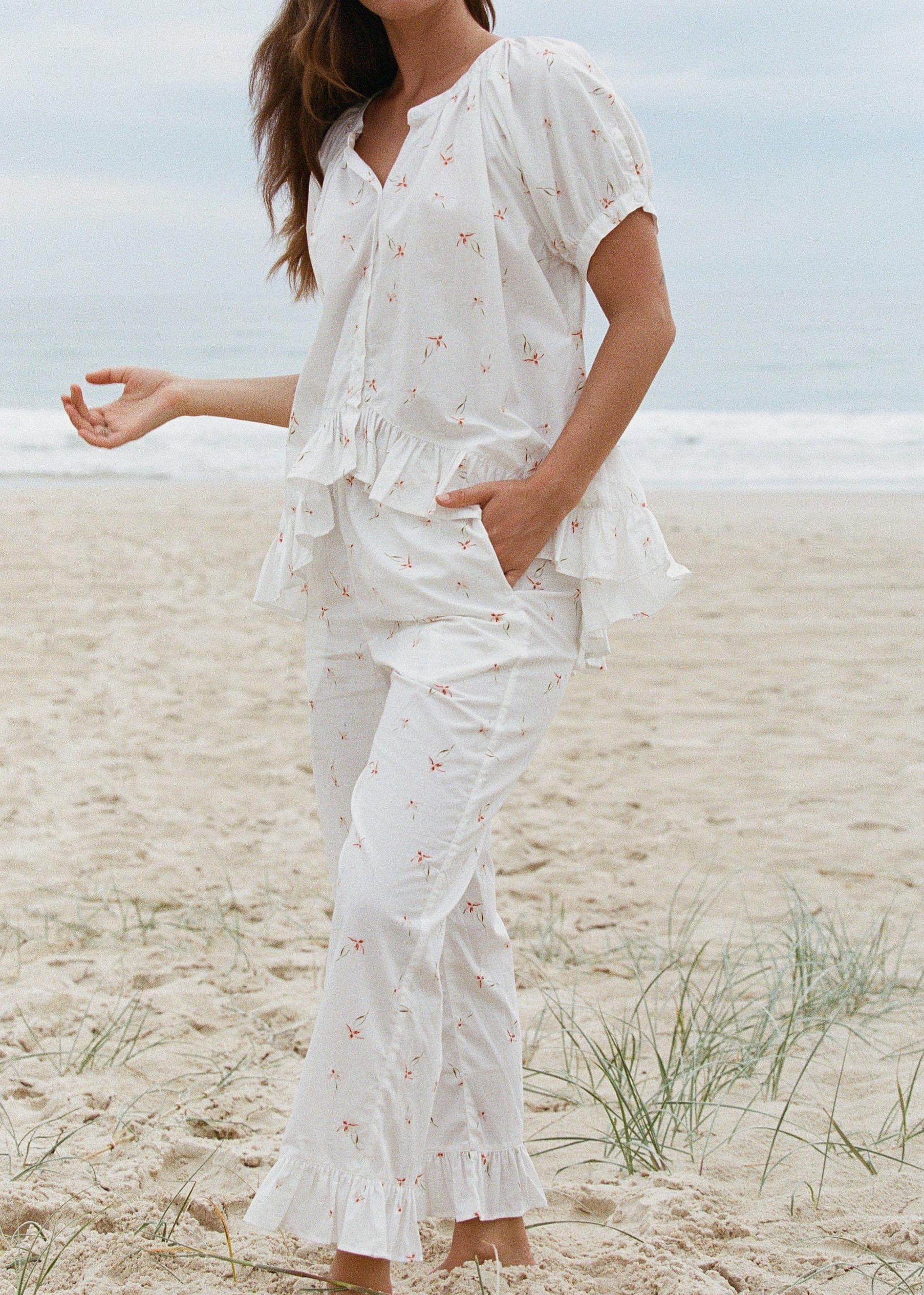 Ruffled loose-fitting set