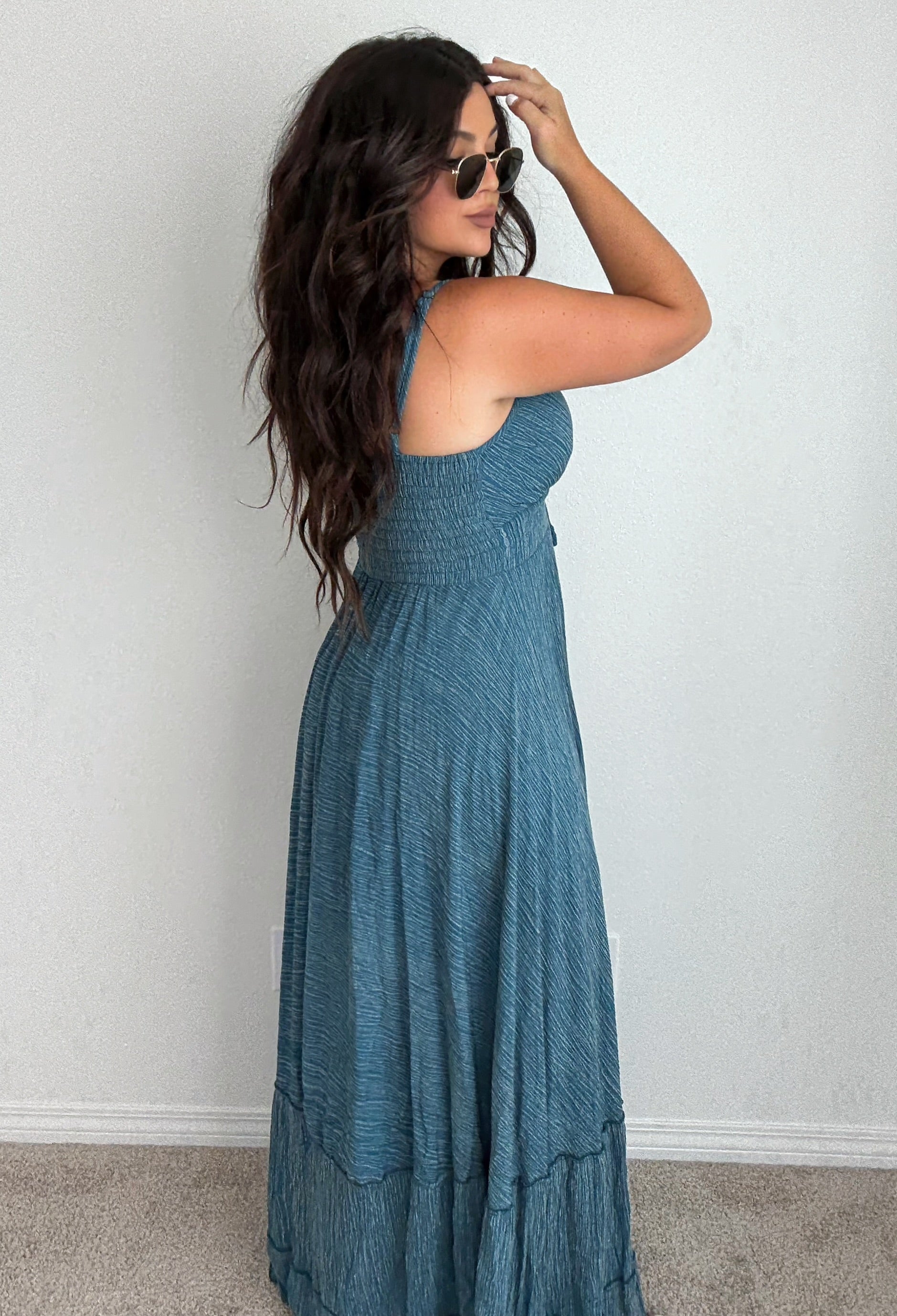 “Athens” Solid Boho ONE-SIZE Dress