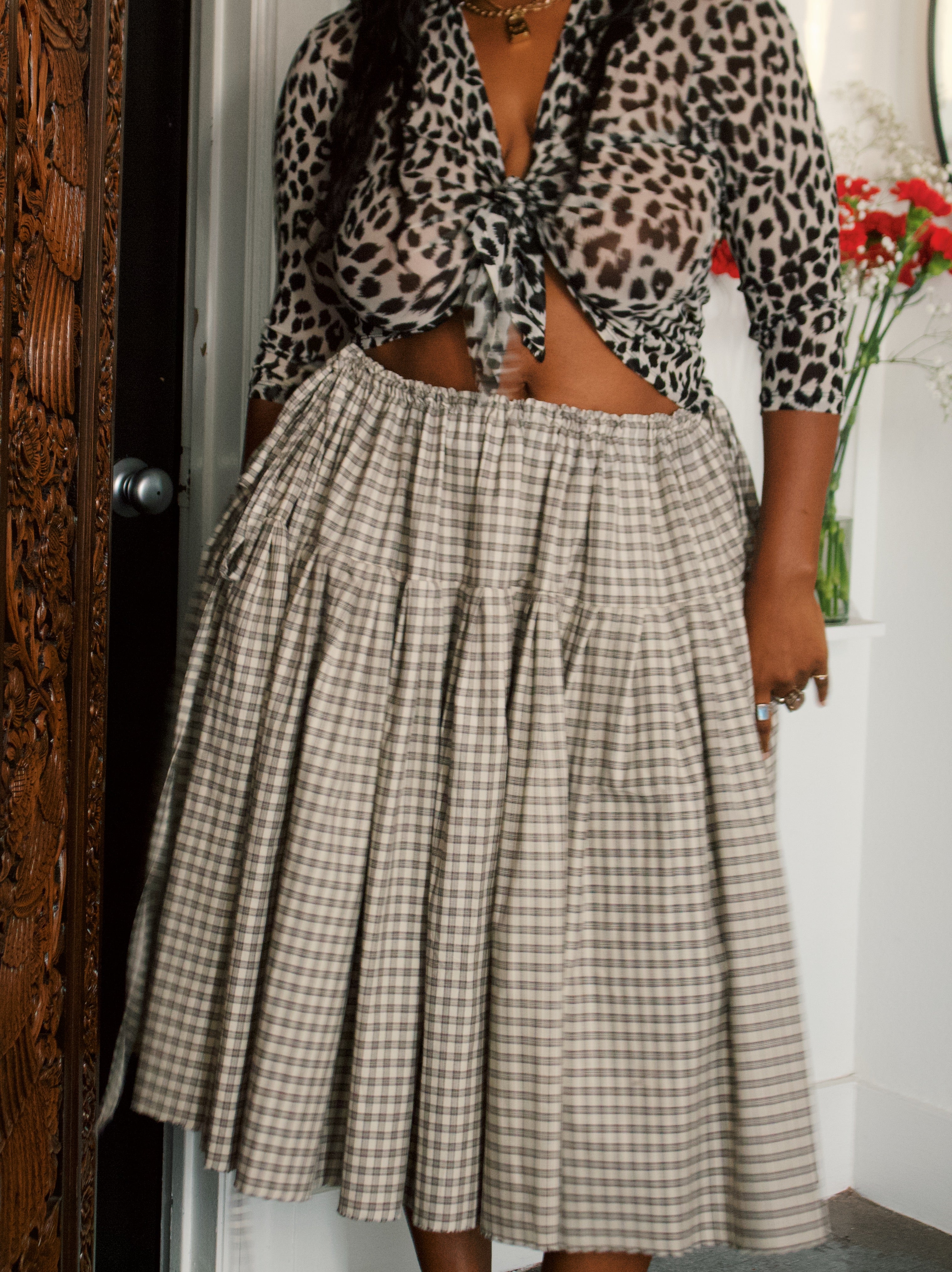 The Meadow Skirt - Plaid - Tea